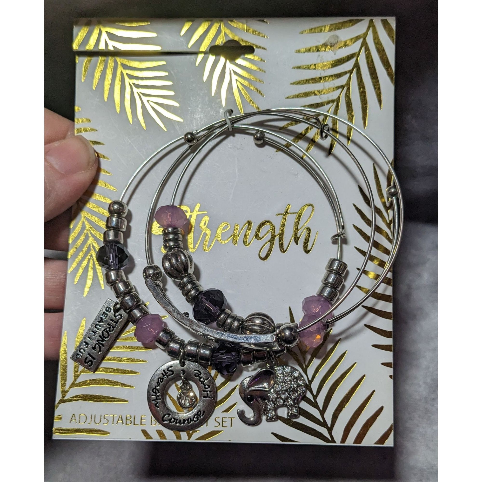 Other Kohl's Strength Silver Tone Adjustable Charm Bracelet Set Size ONE SIZE - 5 Thumbnail