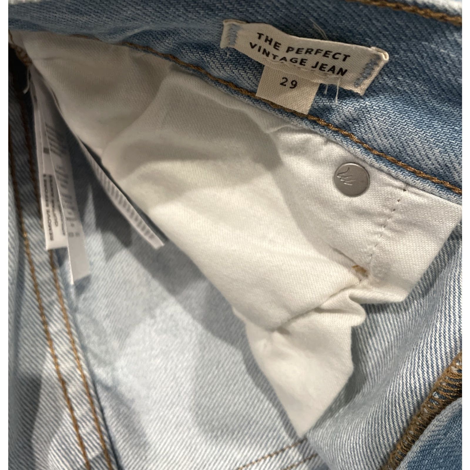 Madewell Madewell Perfect Vintage Jeans Women's High-Rise Light Wash Distressed 29 Blue Regular Size 29" - 5 Thumbnail