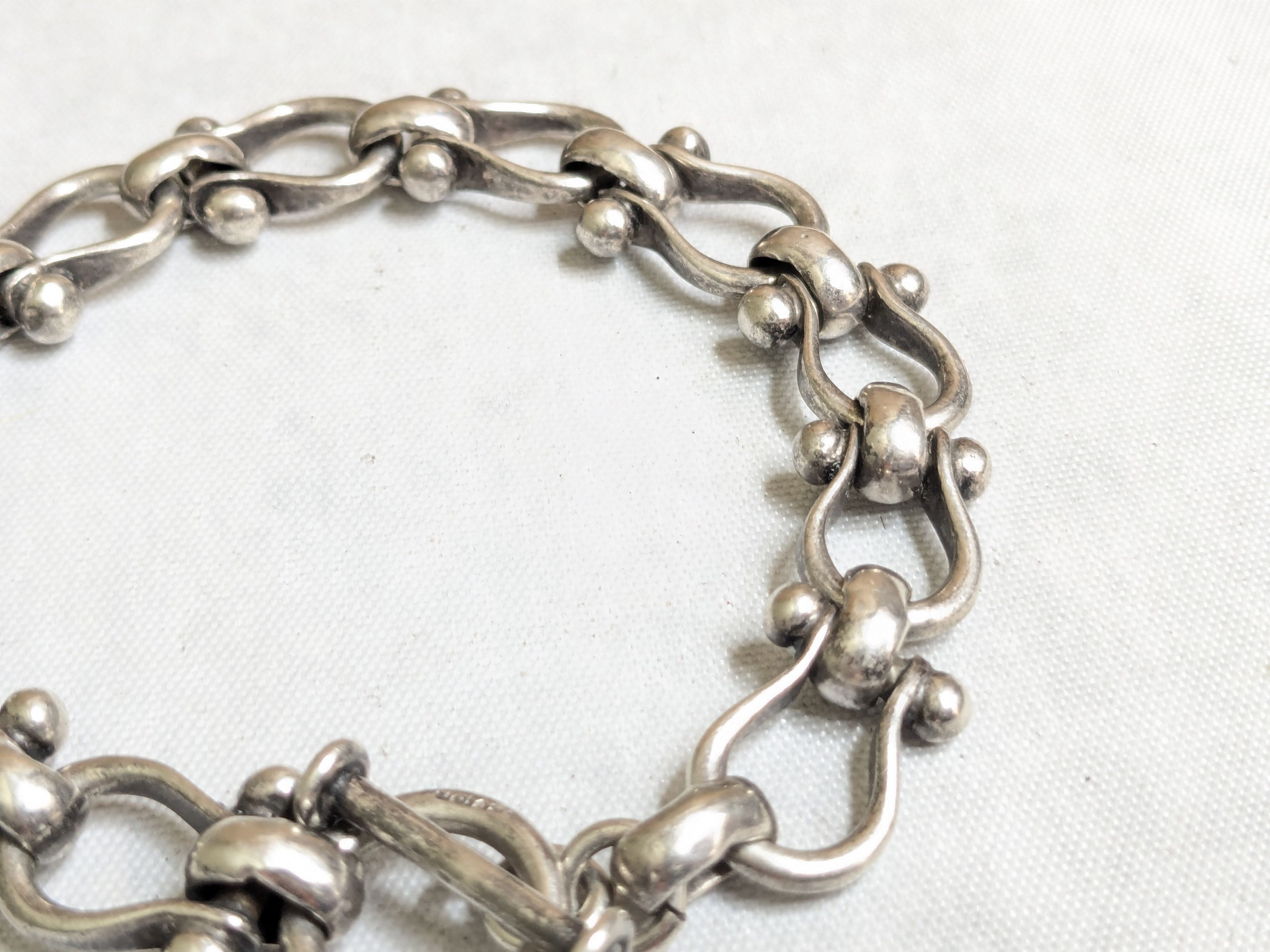 Jewelry Vintage Sterling Silver Equestrian Bracelet Taxco 7.75" Size ONE SIZE - 2 Thumbnail