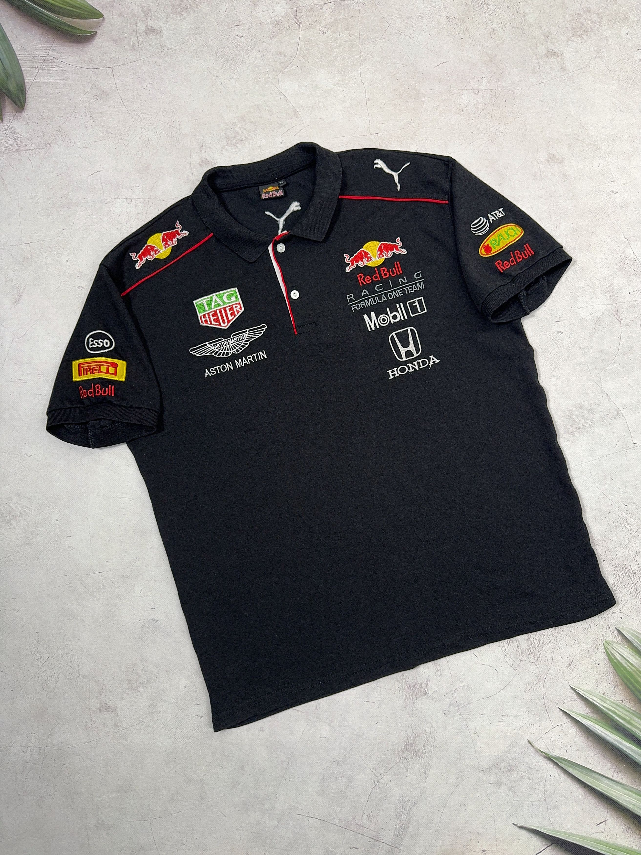 Formula 1 × Vintage Red Bull F1 Team Polo T-Shirt Mobil1 Pirelli Size US L / EU 52-54 / 3 - 5 Thumbnail