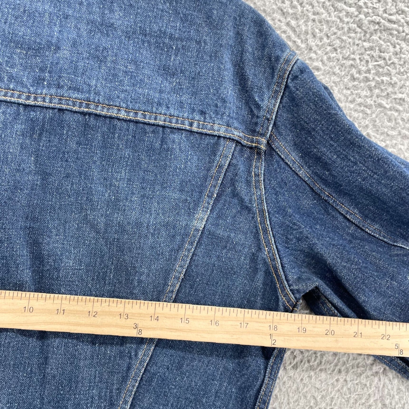 Denime VINTAGE Mr. Leggs Jean Jacket Men Medium Jazz Denim Western New Orleans 70s Work Jacket Mens Size US 31 - 6 Thumbnail