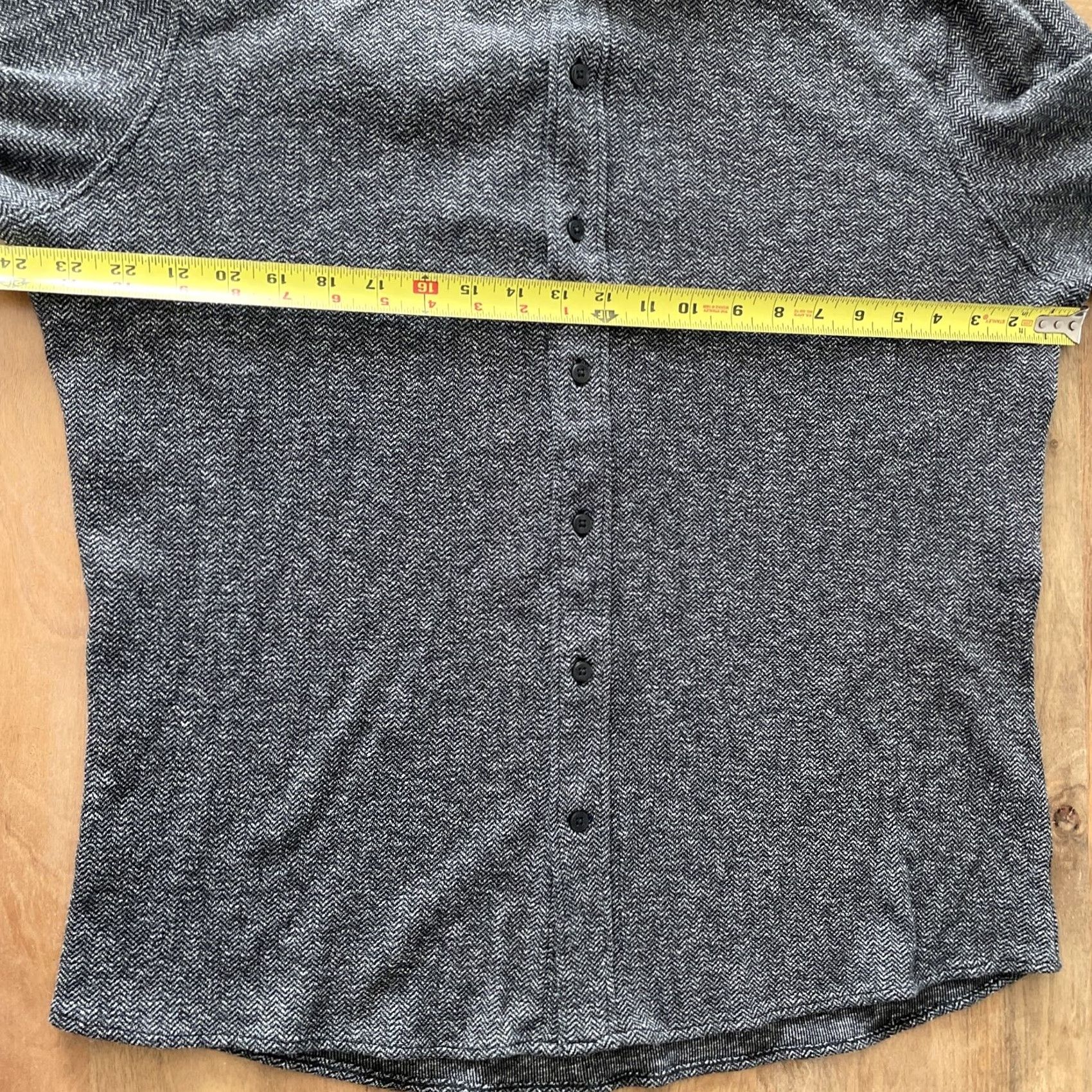Bonobos Bonobos Herringbone Shirt Mens XL Slim Fit Thick Knit Longsleeve Button Up Black Size US XL / EU 56 / 4 - 4 Thumbnail