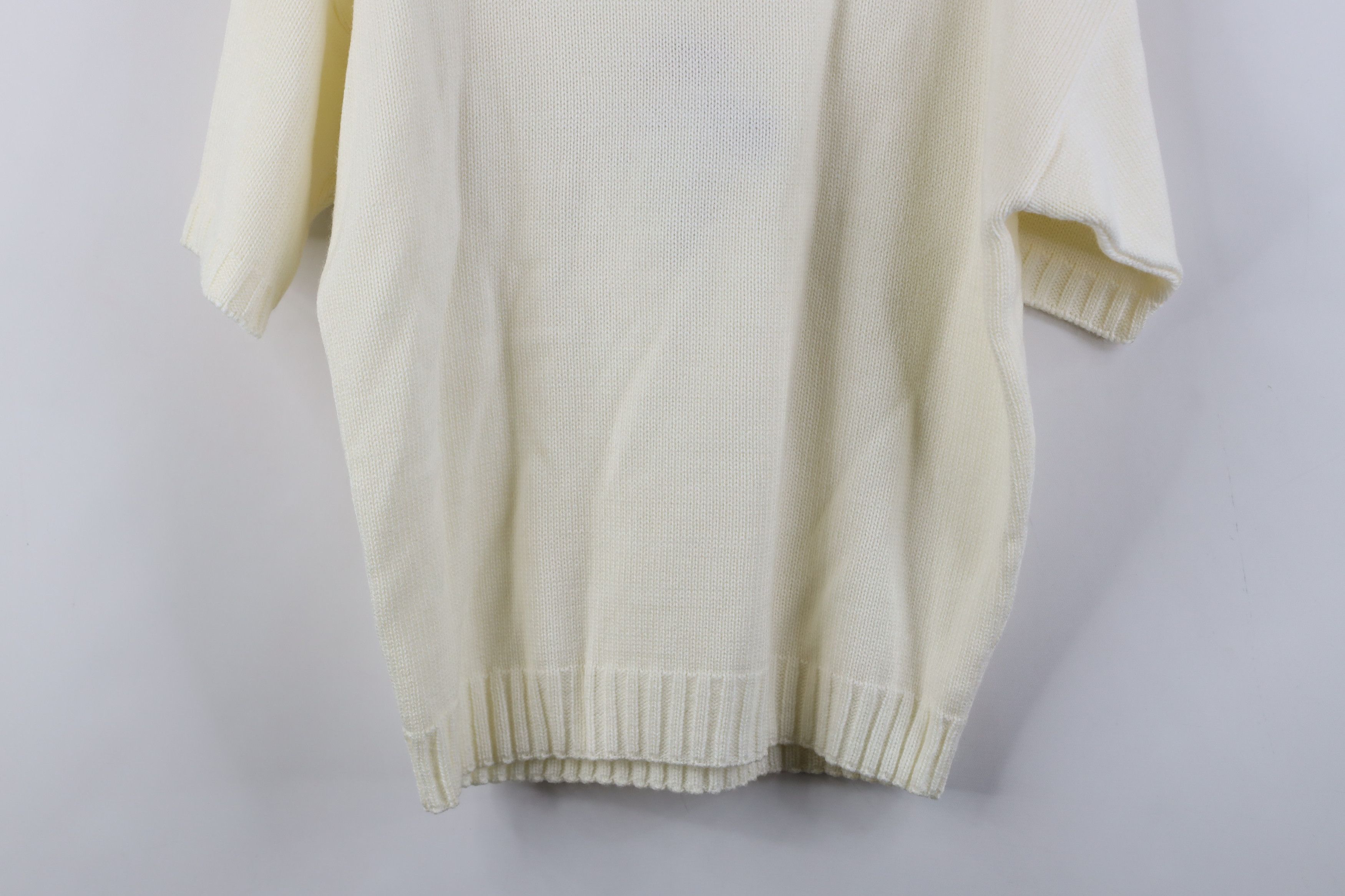 Vintage Vintage 70s Streetwear Knit Short Sleeve Sweater Cream USA Size M / US 6-8 / IT 42-44 - 12 Thumbnail