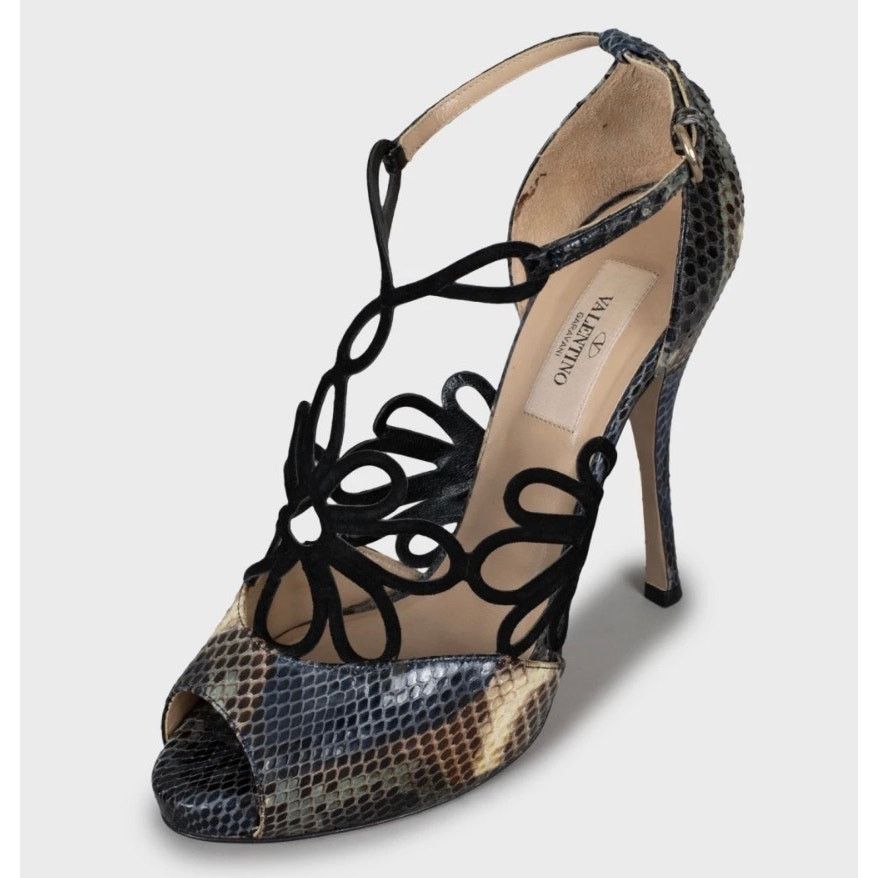 Valentino Valentino Snakeskin Leather Stiletto Heels - Size 37 Size US 7 / IT 37 - 3 Thumbnail