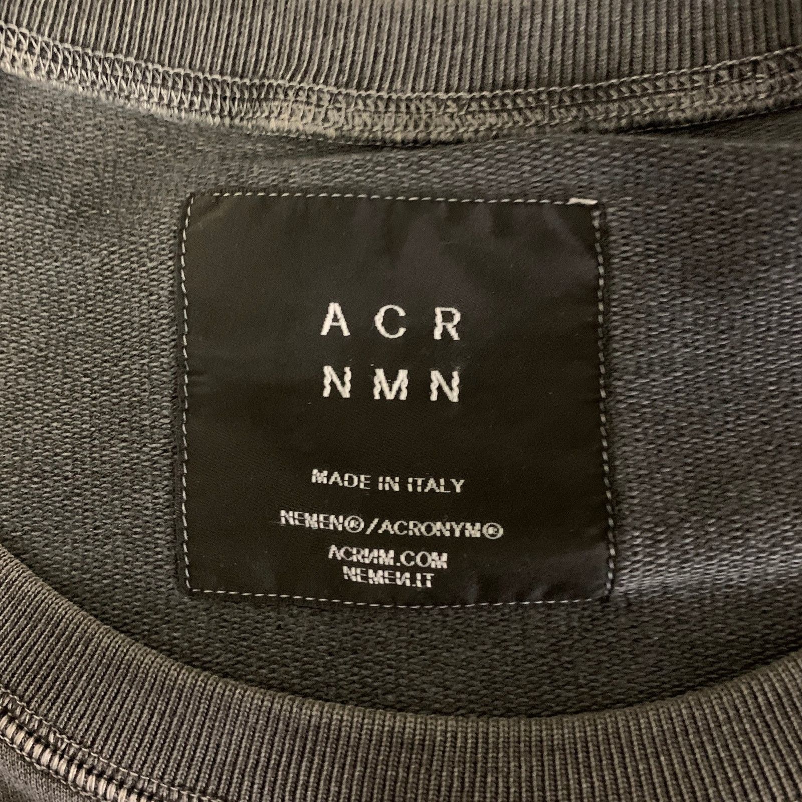 Acronym ACRONYM Size L Charcoal Wash Cotton Crew-Neck Sweatshirt Size US L / EU 52-54 / 3 - 4 Thumbnail