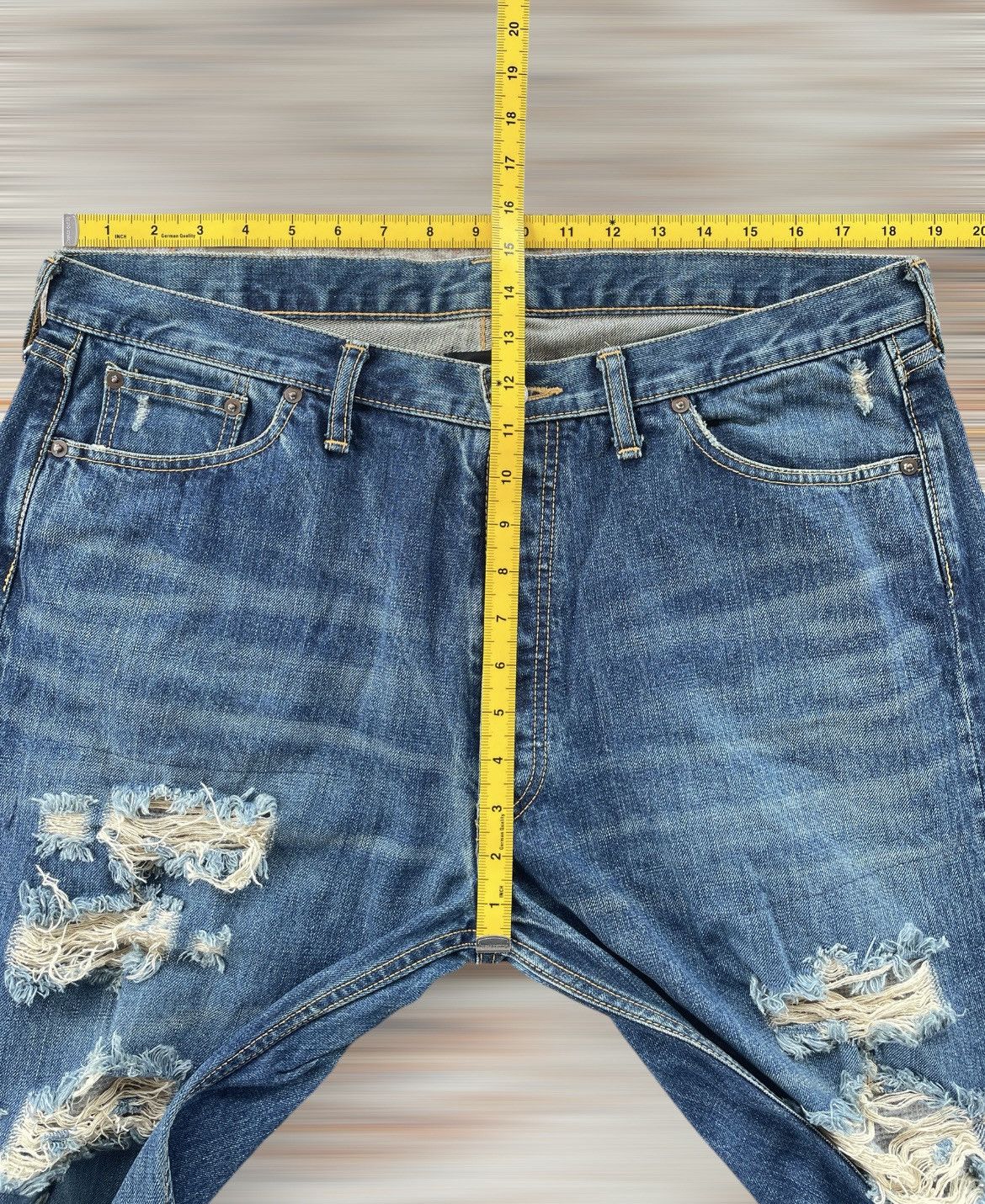 Designer × Fashion Victim × Japanese Brand VICTIM JAPAN DISTRESSED JEANS Size US 37 - 16 Thumbnail