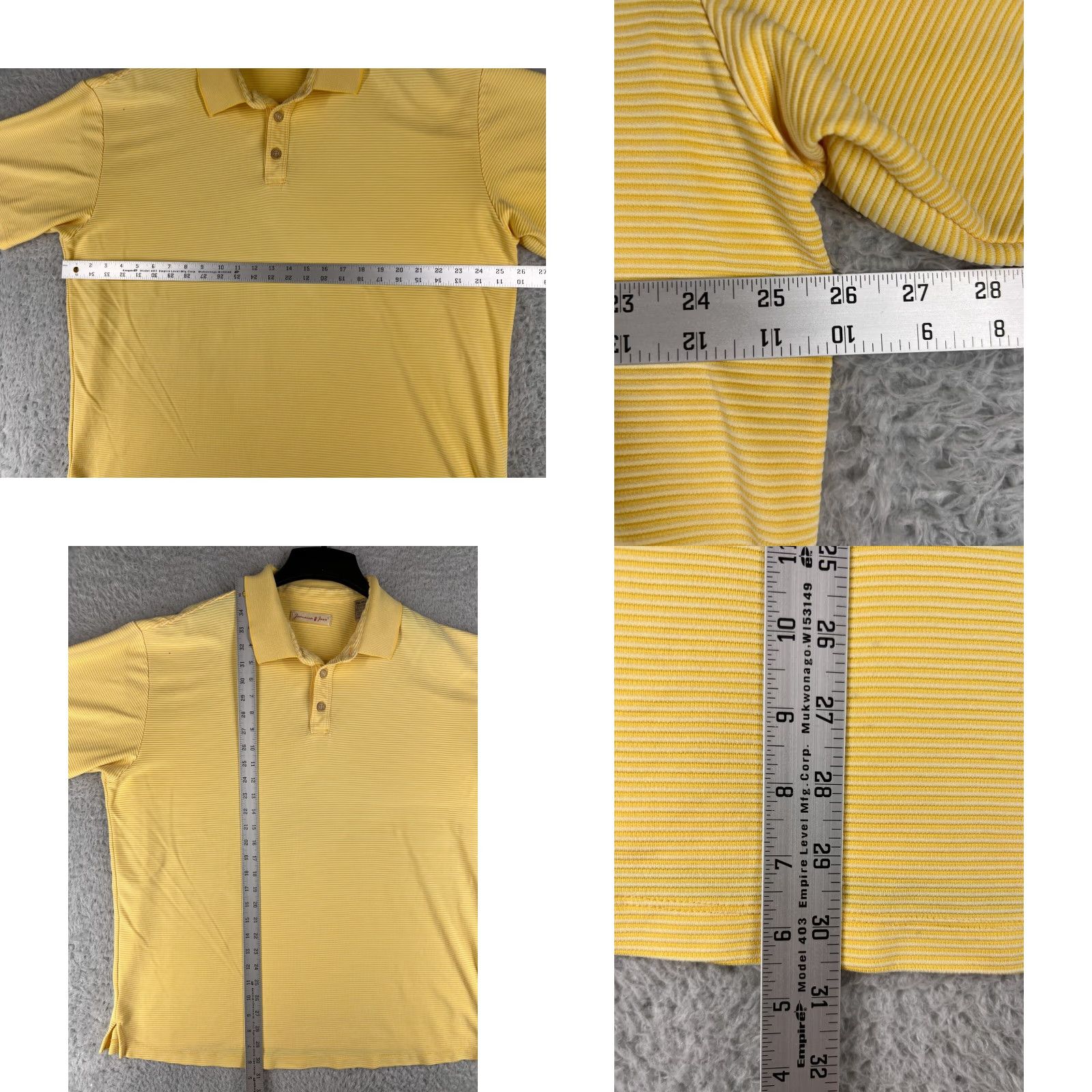Vintage Jamaica Jaxx Polo Shirt Mens 2XL Yellow Stripe Knit Modal Beach Aloha Shirt Short Sleeve Collared Button 31in Adult Mens Size US XXL / EU 58 / 5 - 8 Thumbnail