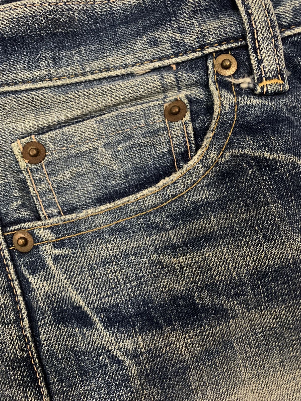 Japanese Brand Vintage Y2K Quadro Medio Button Fly Distressed Grunge Jeans Size US 29 - 5 Thumbnail