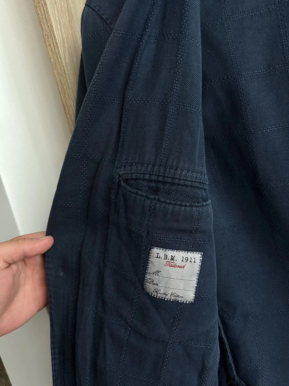 L.B.M. 1911 × Vintage L.B.M. 1911 Men's Lightweight Cotton Regular Blazer Taupe Size 52R - 12 Thumbnail