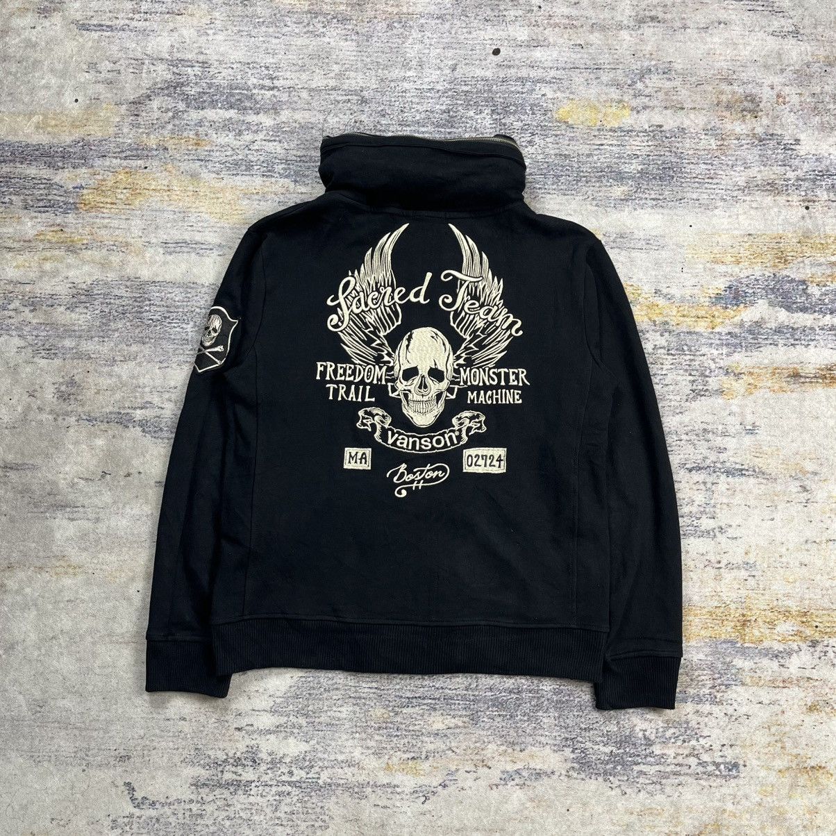 Vanson Leathers Vanson hidden hood embroidery hoodie Size US L / EU 52-54 / 3 - 1 Thumbnail