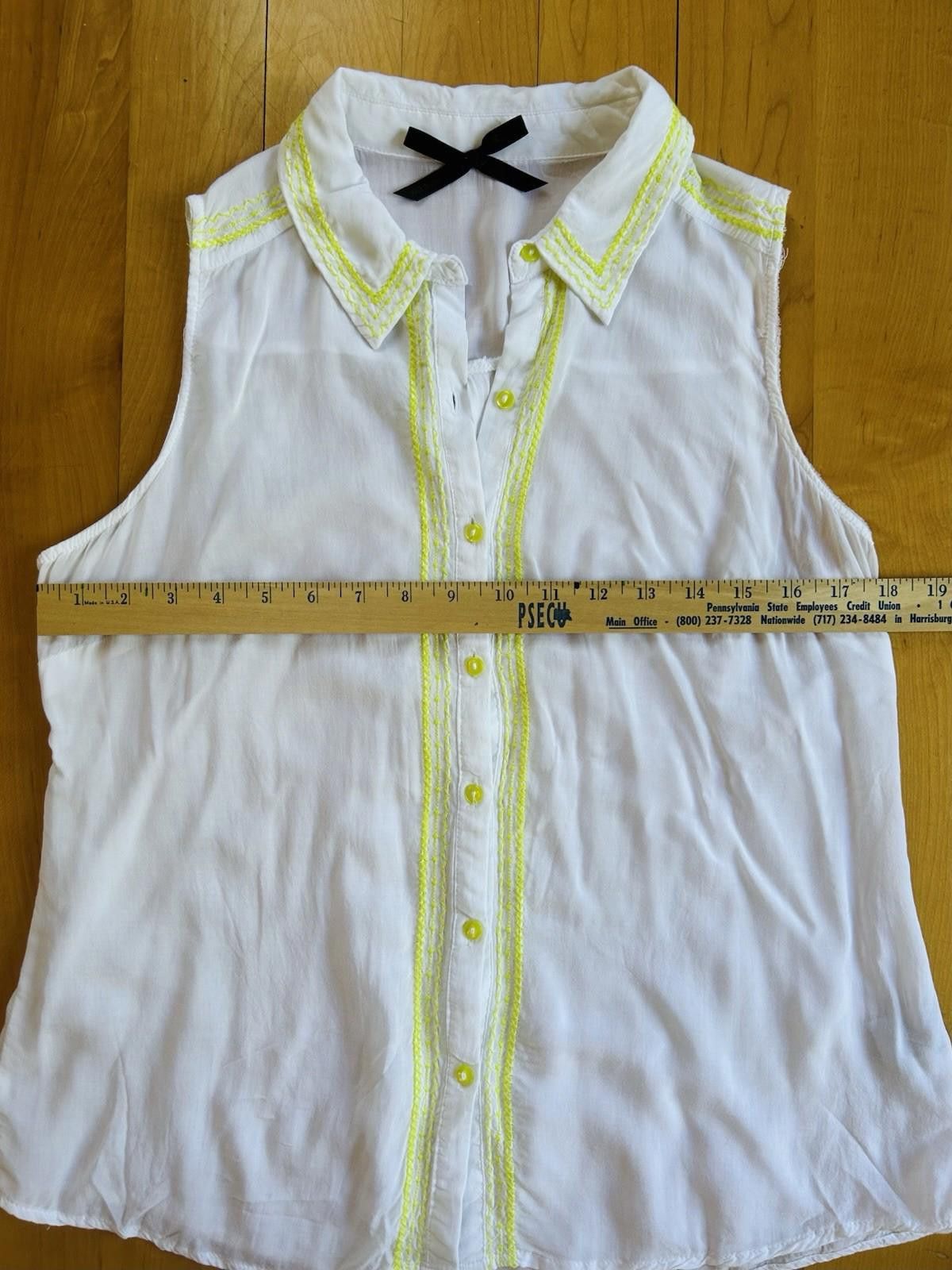 Other Ali & Kris Sleeveless Top Embroidered 100% Rayon Coquette Size L / US 10 / IT 46 - 7 Thumbnail
