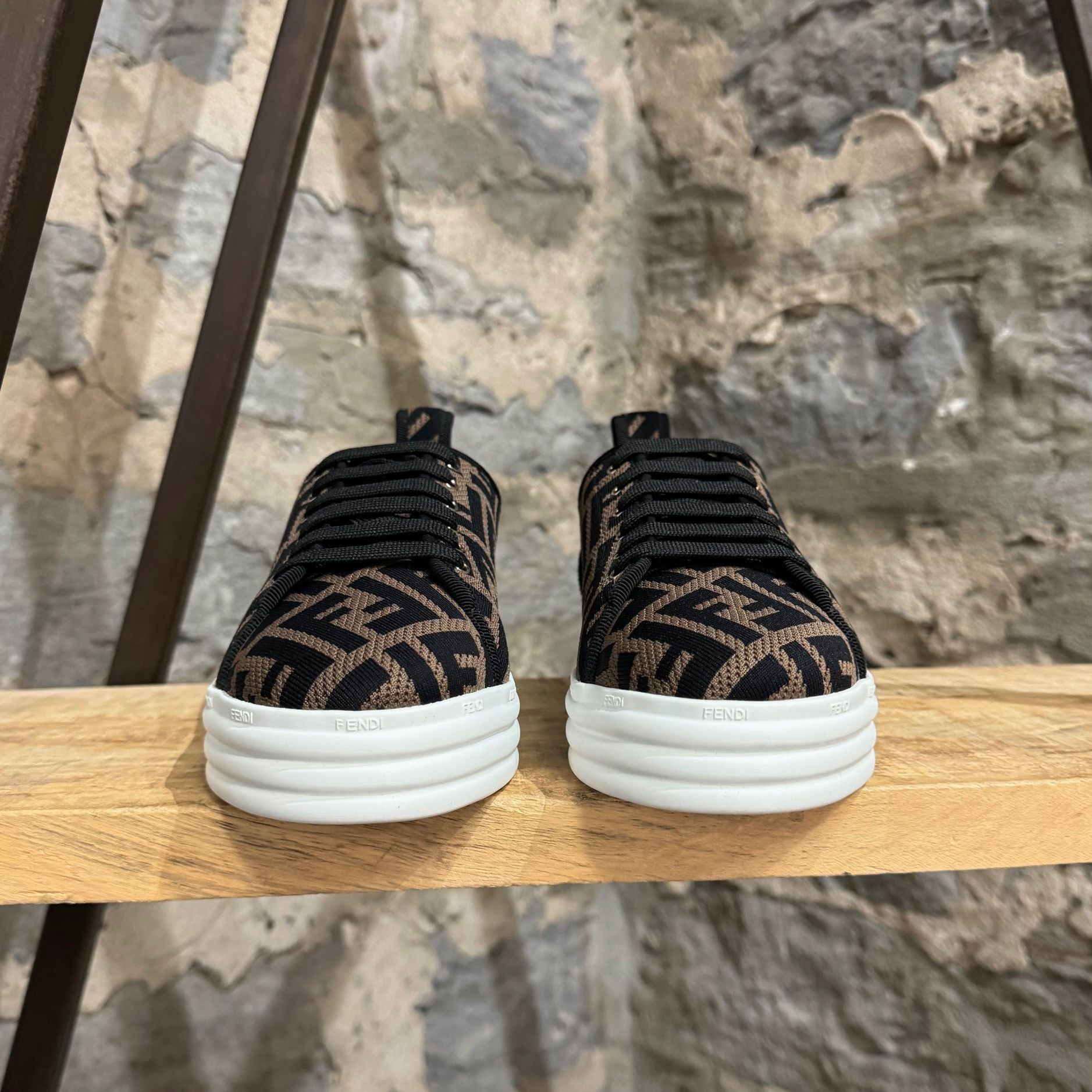 Fendi Fendi Zucca FF Brown Mesh Platform Sneakers Size US 8 / IT 38 - 3 Thumbnail