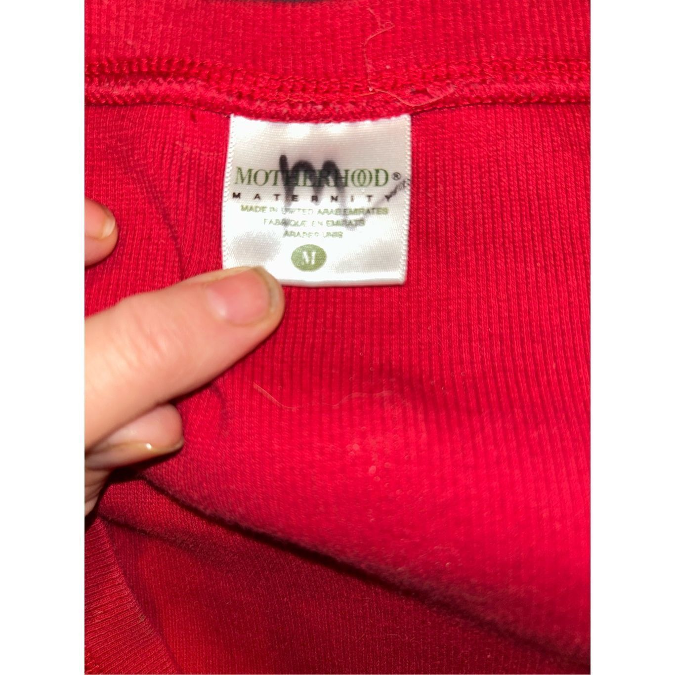 Other Motherhood Maternity V-Neck Ribbed T-Shirt- Size Medium Red Size M / US 6-8 / IT 42-44 - 3 Thumbnail