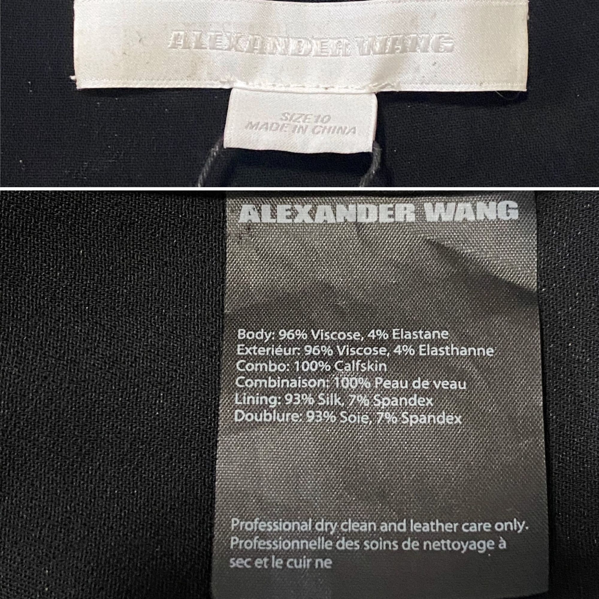 Alexander Wang Alexander Wang Black Sheath Dress with Leather trim, size 10 Size L / US 10 / IT 46 - 4 Thumbnail