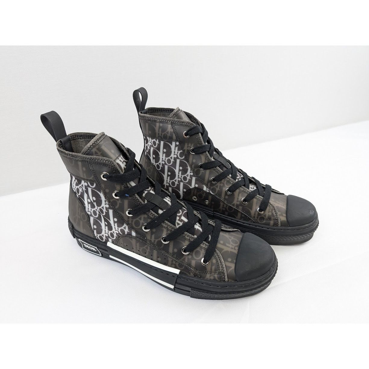 Dior o1rshd1 B23 Oblique High-Top Sneakers in Black / White Size US 12 / EU 45 - 15 Thumbnail