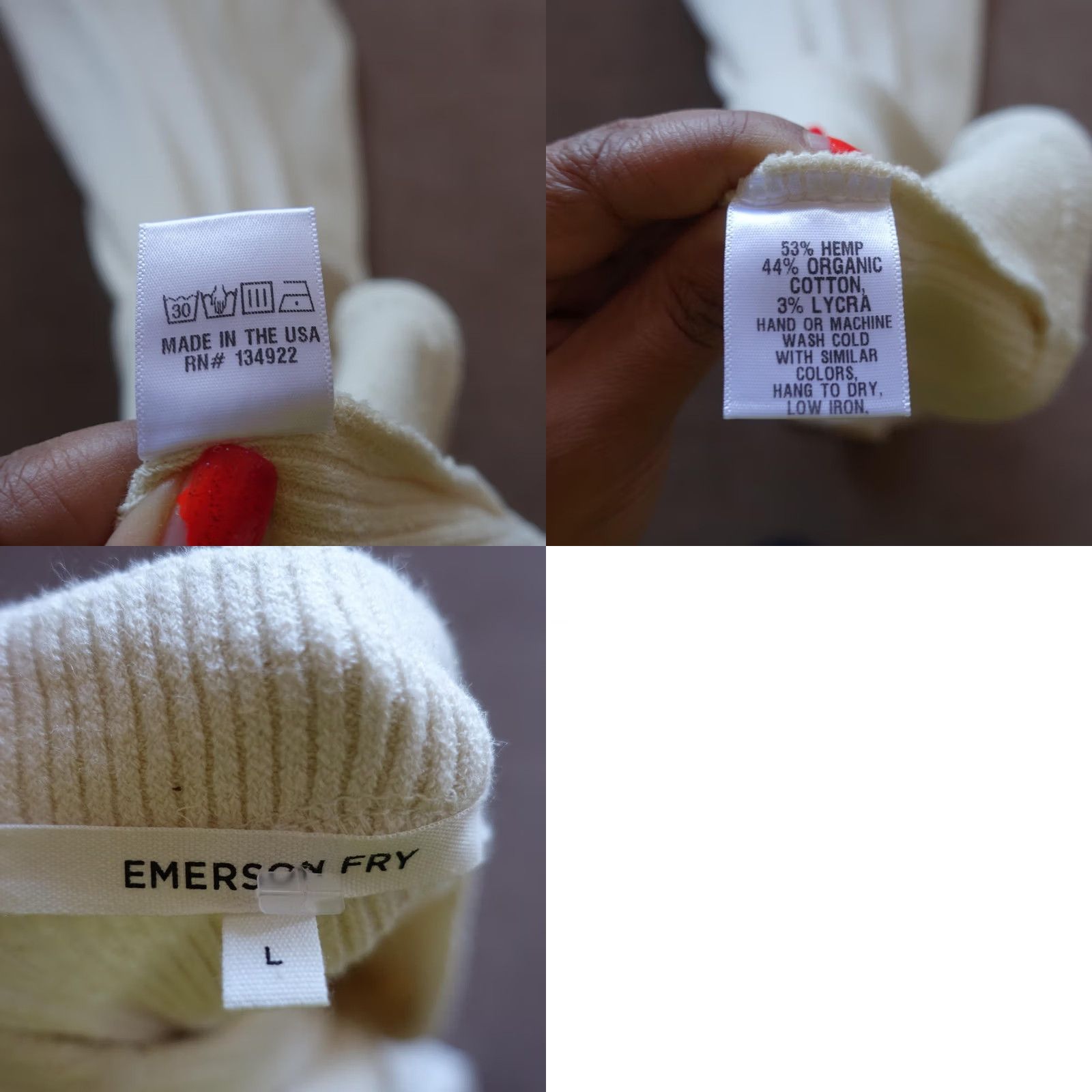 Vintage EMERSON FRY Cardigan Jacket Womens L Beige Knit Overcoat Long Sleeve Button Vintage? No Size L / US 10 / IT 46 - 9 Thumbnail