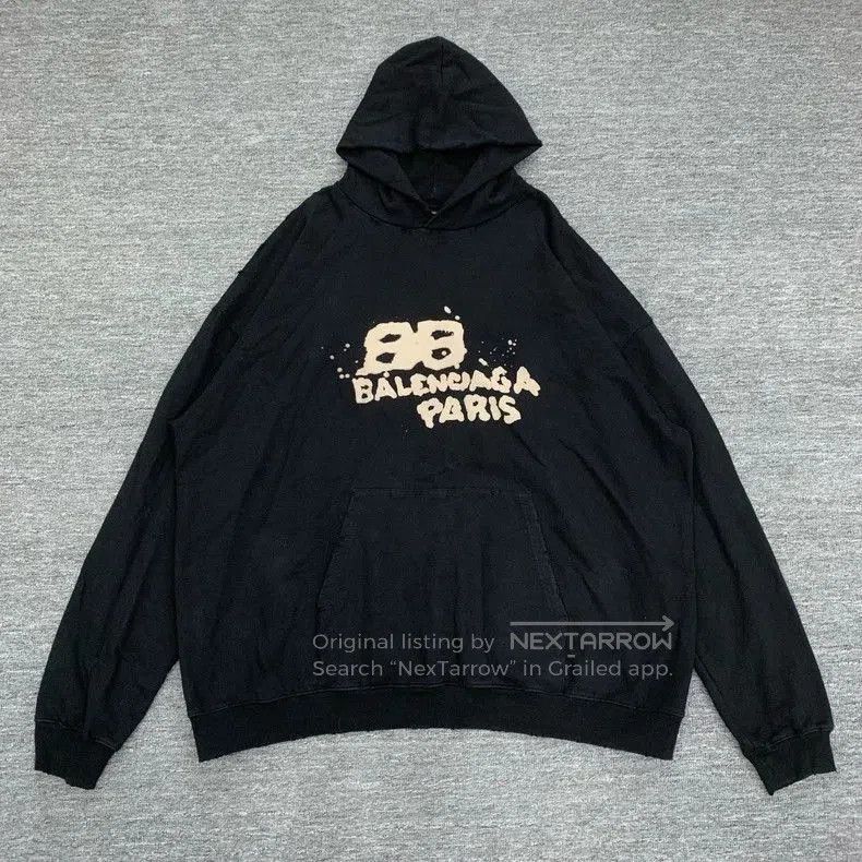 Balenciaga Balenciaga Black Blur Logo Hoodie. Size US S / EU 44-46 / 1 - 1 Thumbnail