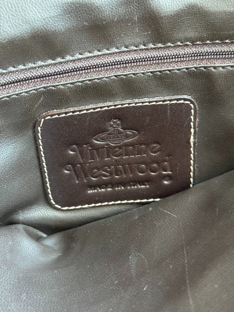 Vivienne Westwood Vivienne Westwood Brown waffle antique bronze Saturn orb h Size ONE SIZE - 9 Thumbnail