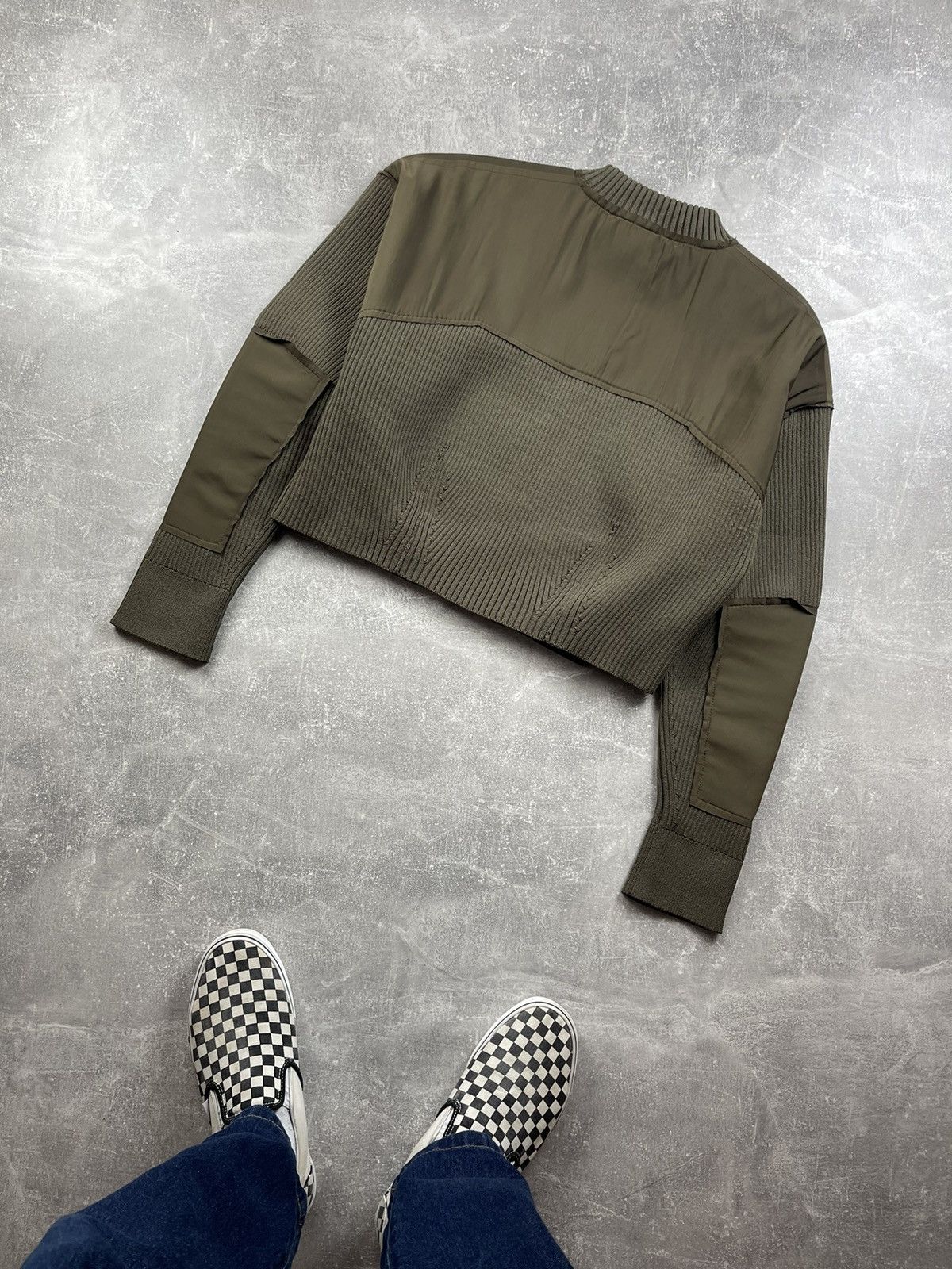 Acne Studios × H&M × Japanese Brand H&M Studio A/W 2021 Khaki Green Rib Knit Crop Sweater Size S / US 4 / IT 40 - 7 Thumbnail