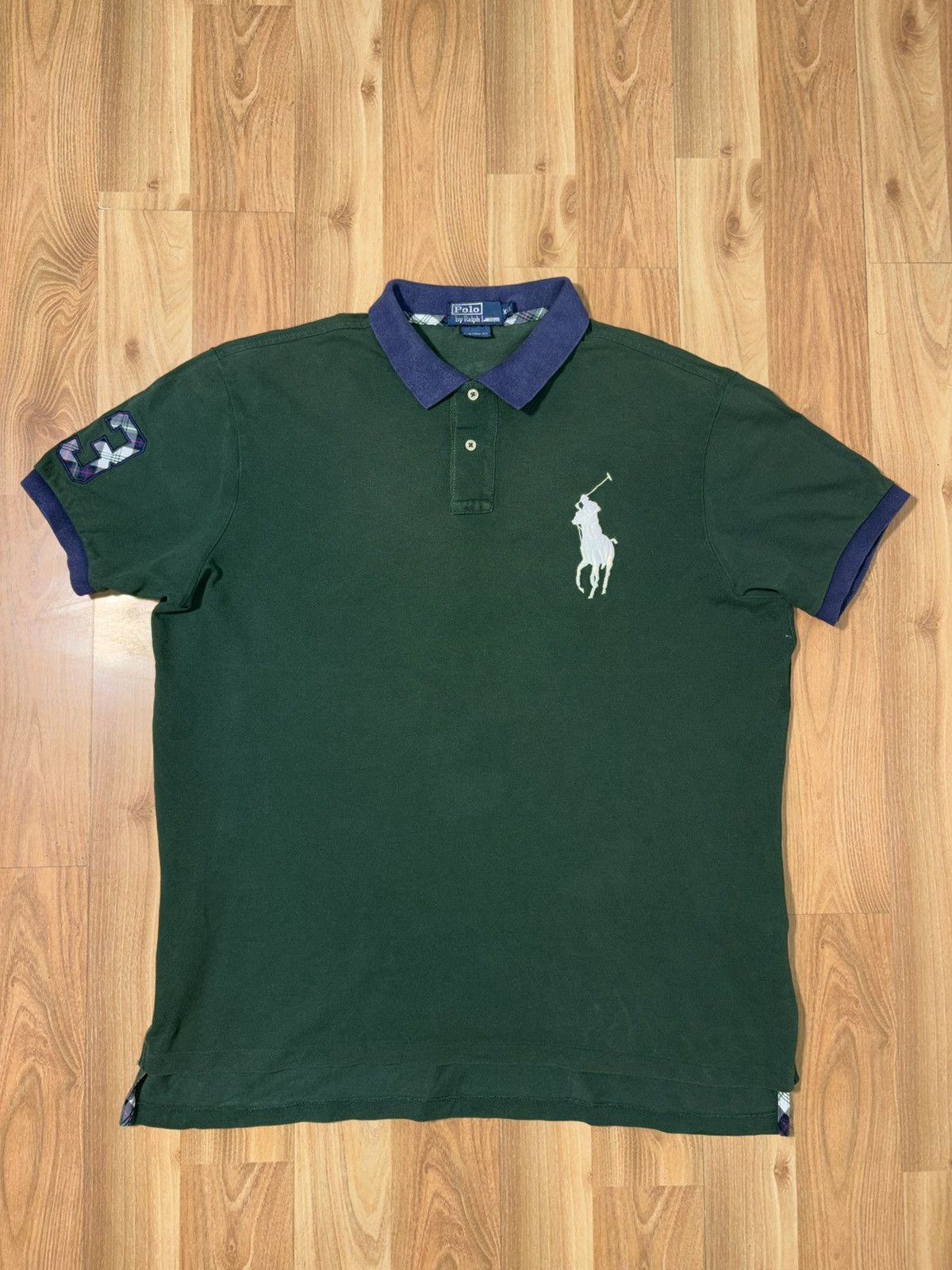 Polo Ralph Lauren Polo Ralph Lauren Big Pony Mesh Polo Shirt Green/Navy XXL Size US XXL / EU 58 / 5 - 1 Thumbnail