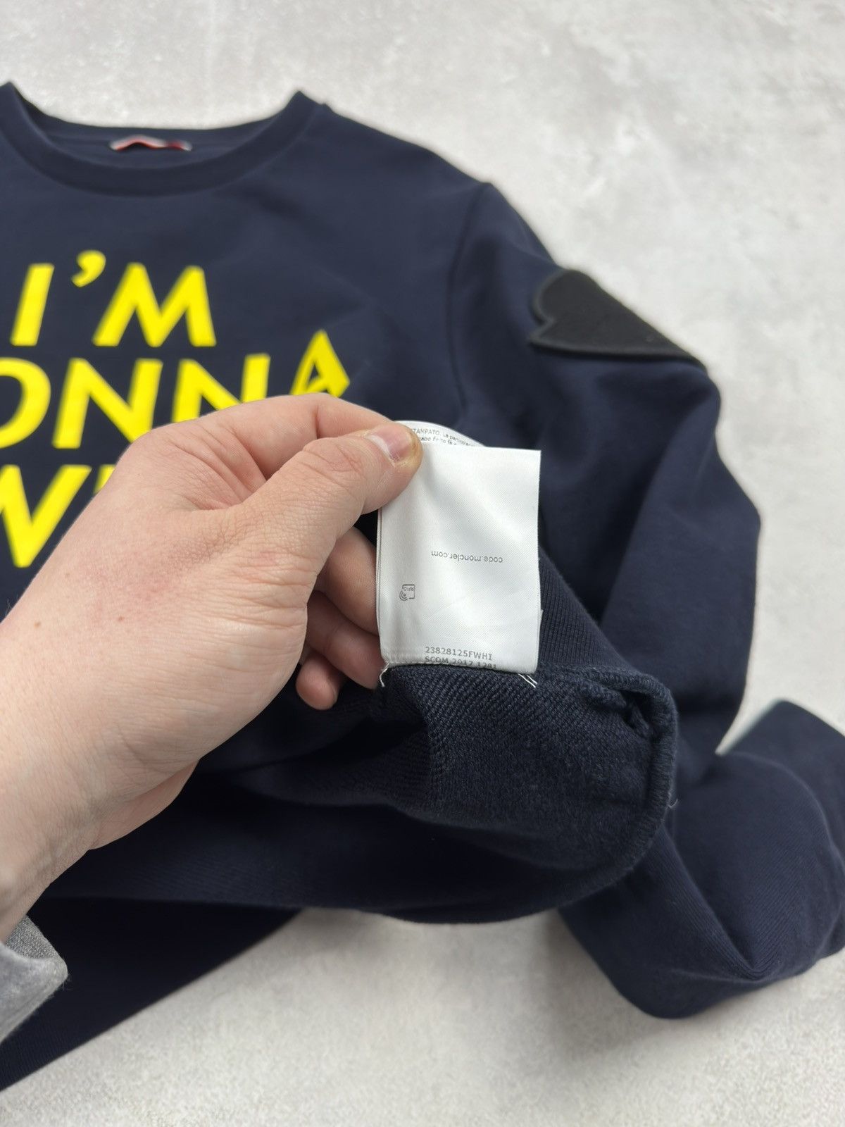 Moncler Moncler Maglia Girocollo I'm Gonna Win Blue Sweatshirt Patch Size US M / EU 48-50 / 2 - 14 Thumbnail