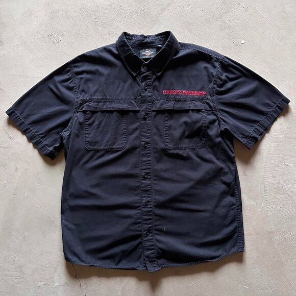Harley Davidson harley davidson black boxy button up shirt Size US XL / EU 56 / 4 - 1 Thumbnail