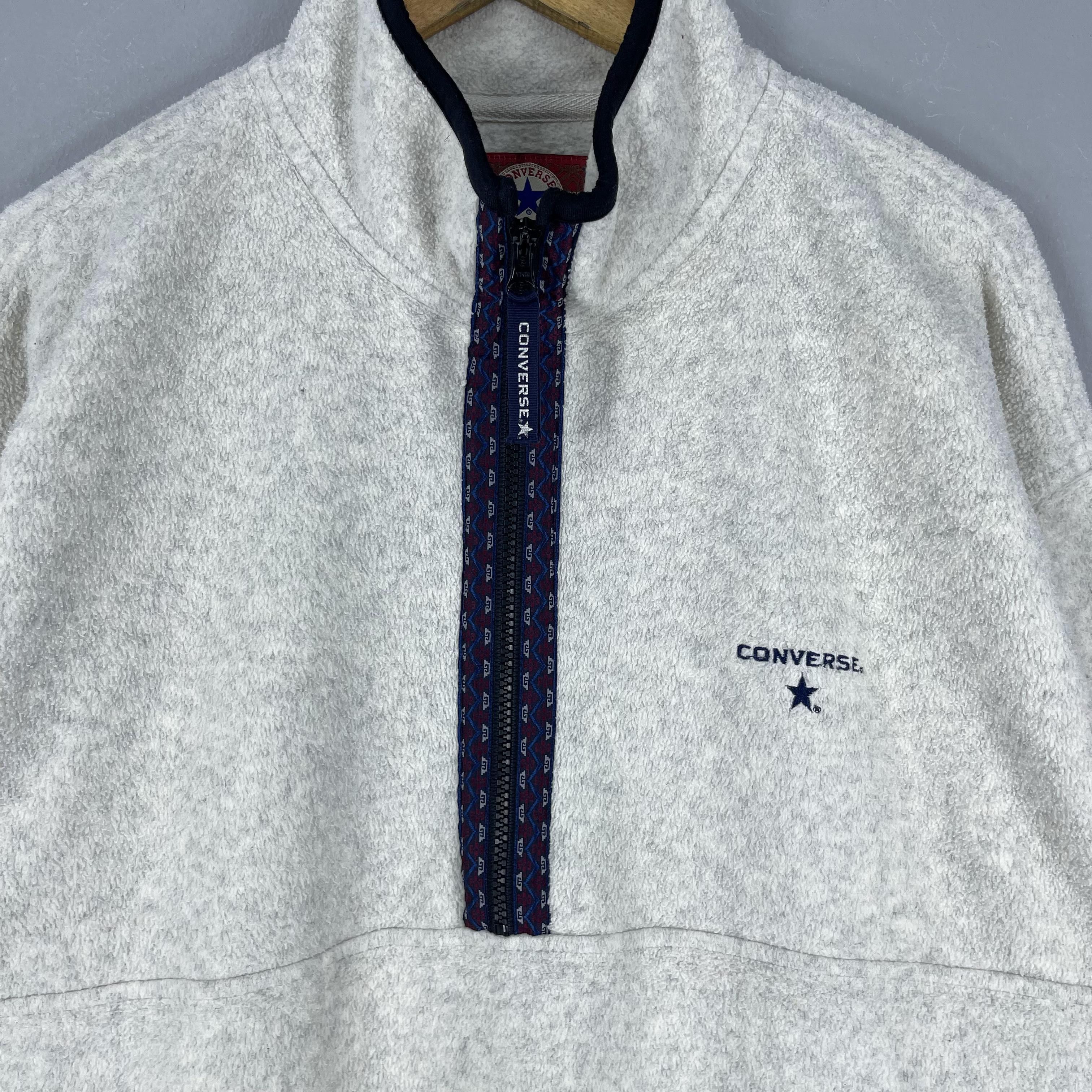 Converse Vintage CONVERSE Tyrolean Tape Half Zipper Fleece Jacket Size US XL / EU 56 / 4 - 2 Thumbnail