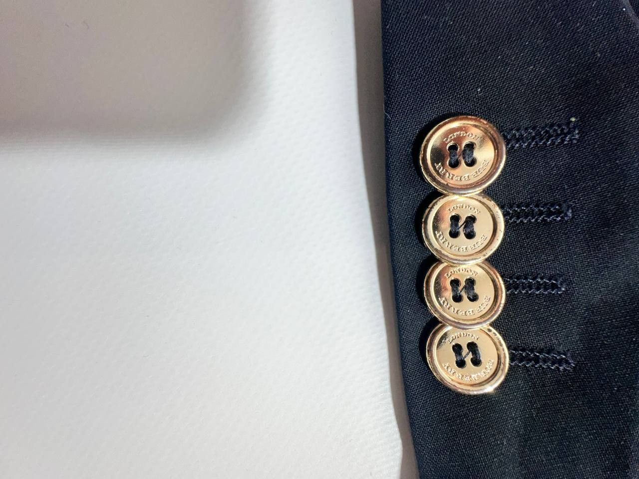 Burberry Vintage Burberry Navy Double Breasted Blazer Size 48L - 6 Thumbnail