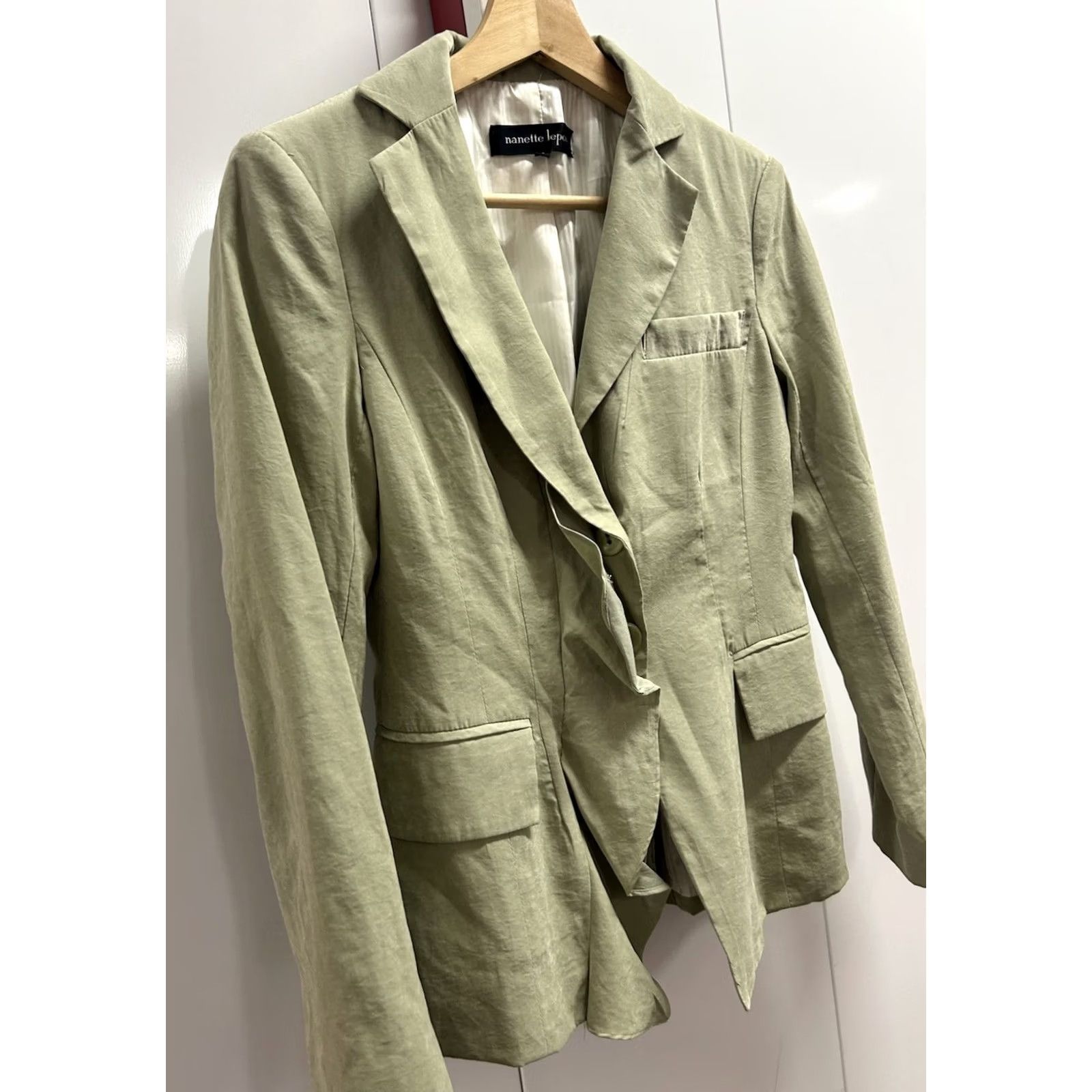 Nanette Lepore VINTAGE Women’s Nanette Lepore Mint Light Green Business Jacket Made In USA Size 2 Size XS / US 0-2 / IT 36-38 - 3 Thumbnail