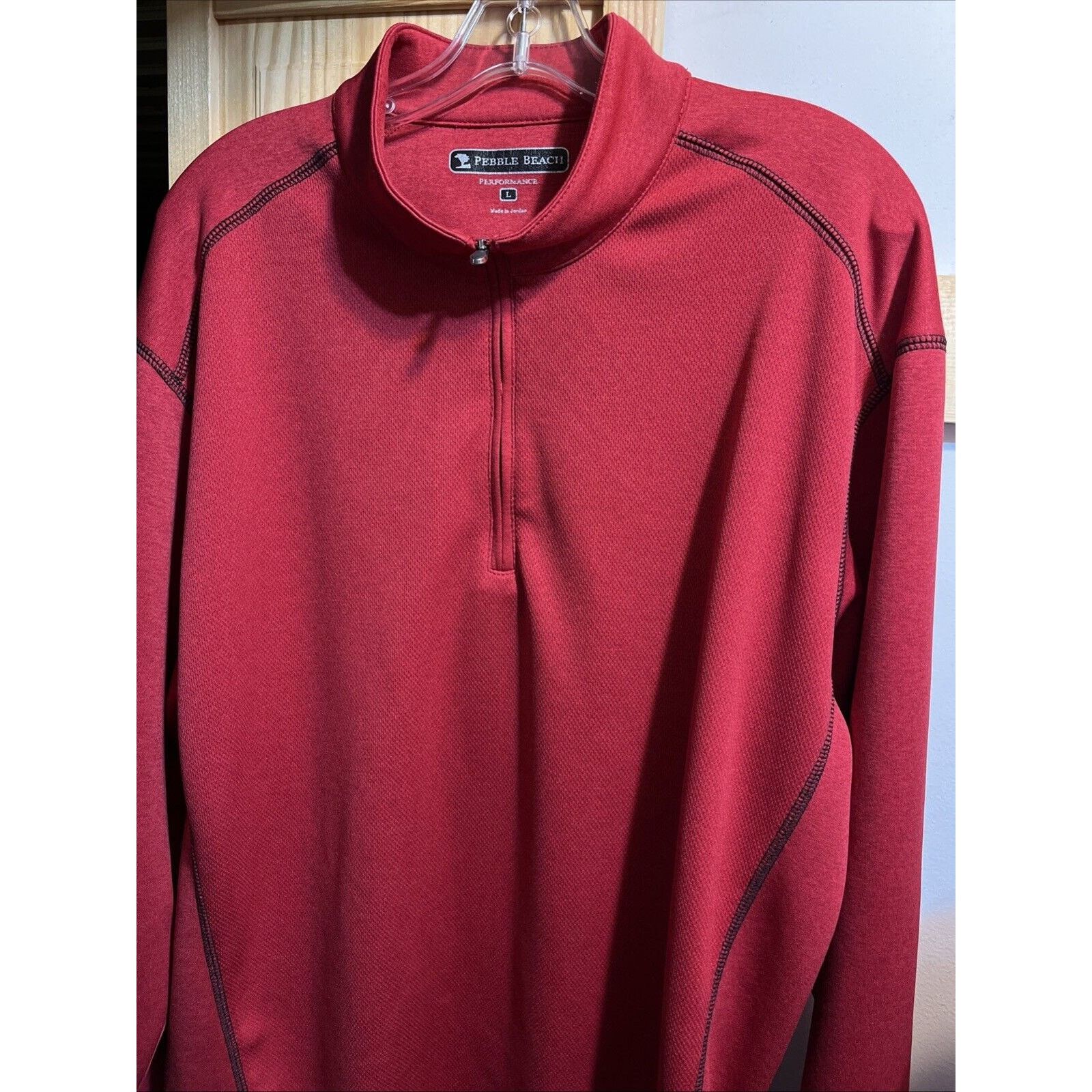 Lone Cypress By Pebble Beach Pebble Beach Performance Men’s L Red LS 1/4 Zip Windbreaker Size US L / EU 52-54 / 3 - 4 Thumbnail