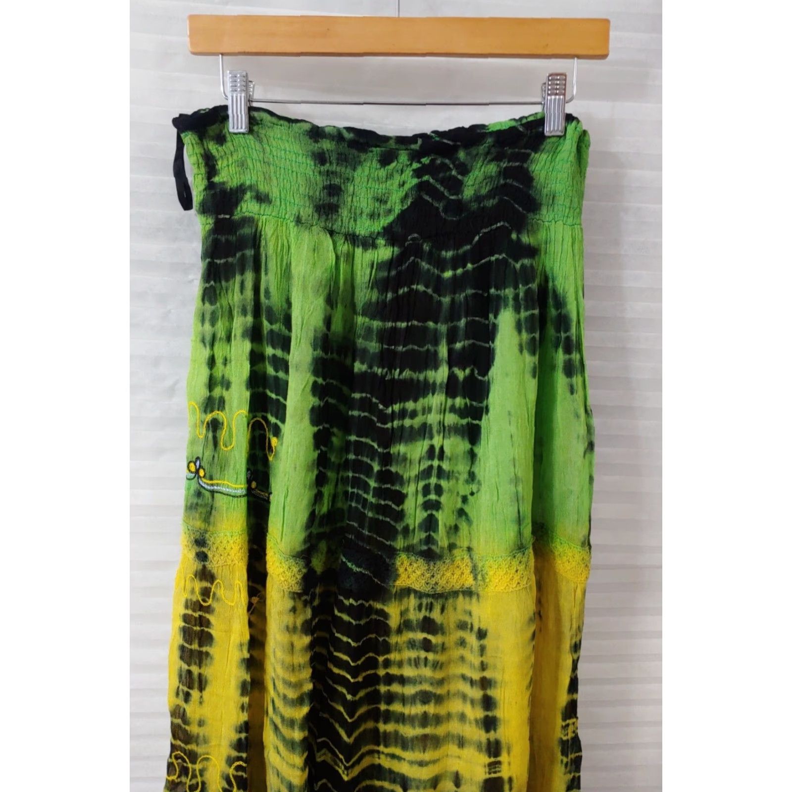 Lakhay\'s Collection Dress Womens One Size Tye Dye Embroidered Sleeveless  Maxi