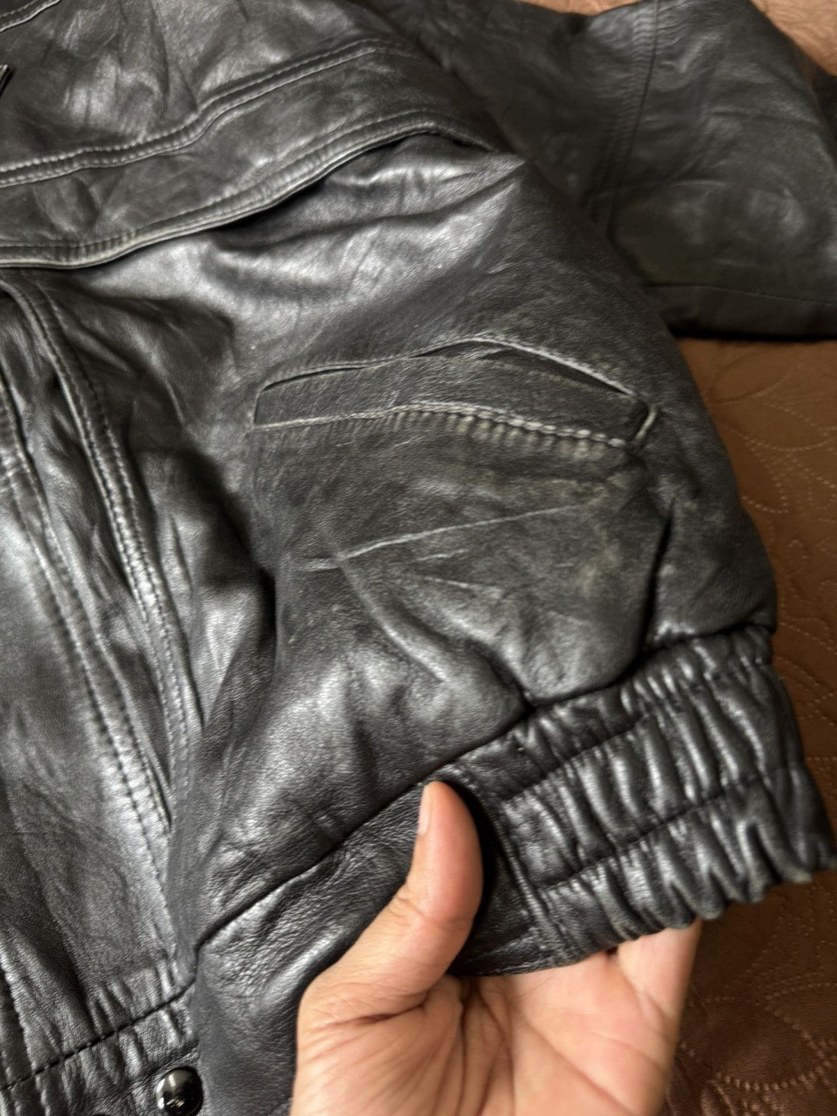 If Six Was Nine Vintage 90s MARPEL LEATHER DOUBLE COLLAR JACKET MOTORCYCLE Size US M / EU 48-50 / 2 - 10 Thumbnail