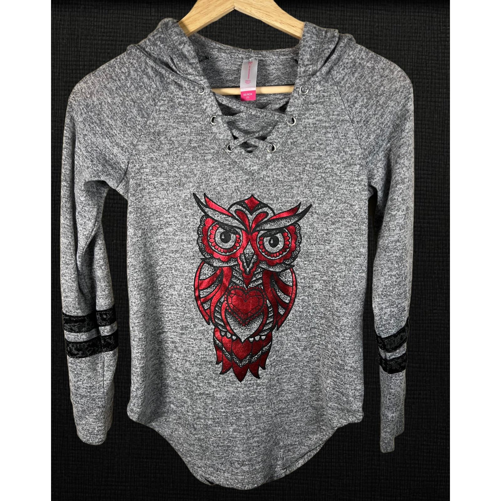 Other Owl Grey Hoodie Pullover Long Sleeve Shirt Size XS / US 0-2 / IT 36-38 - 1 Thumbnail