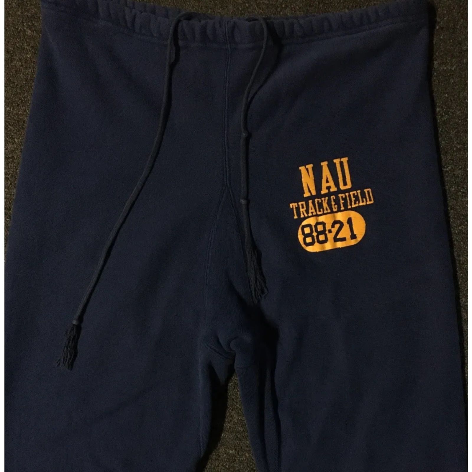 Champion VINTAGE Champion NAU Track Sweatpants L Navy Blue Reversible College USA 80s 90s Men Pants Bodied by Track & Field Theme Mens Size US 33 - 4 Thumbnail