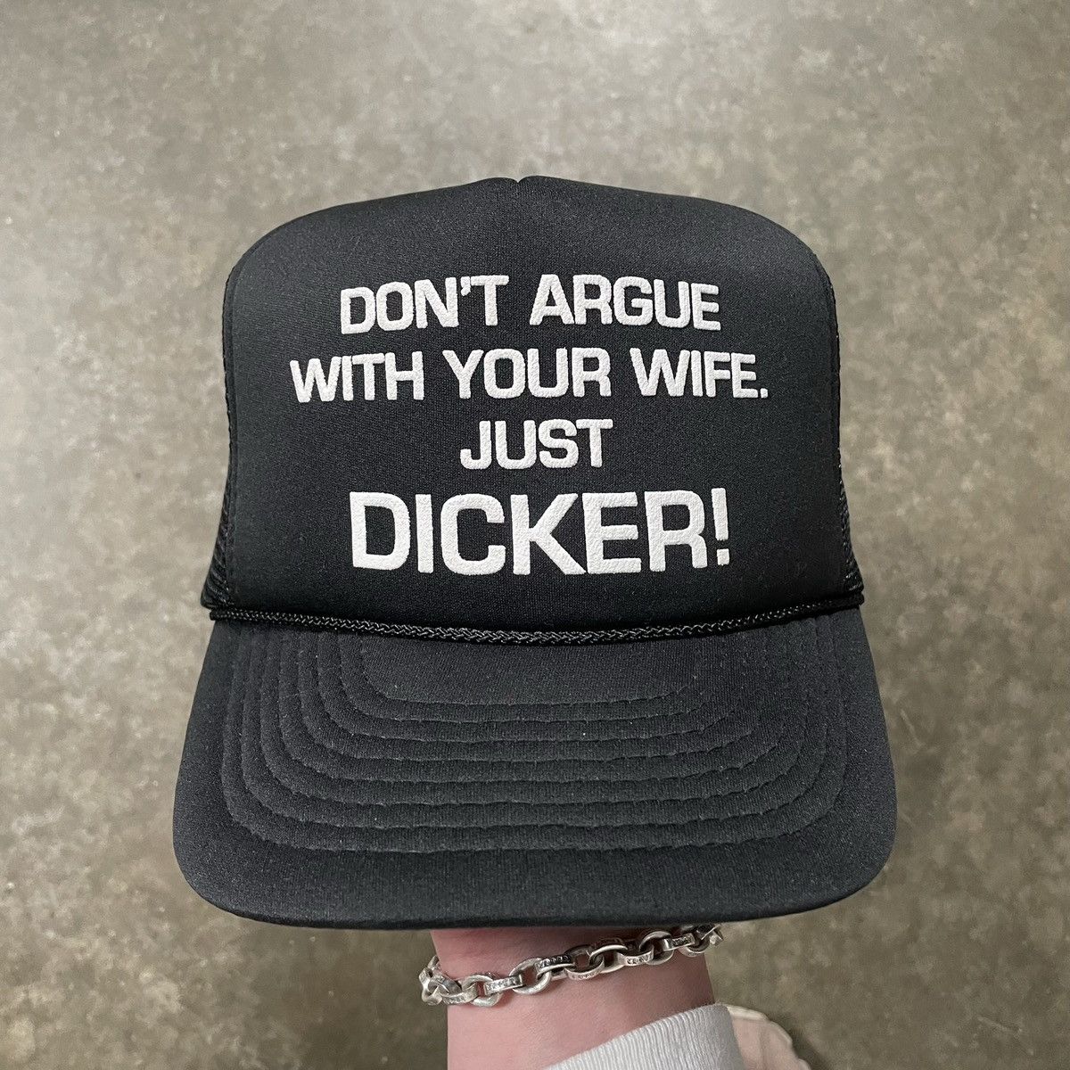 Vintage Vintage Funny Inappropriate Slogan Humor Trucker Hat Black Size ONE SIZE - 1 Thumbnail