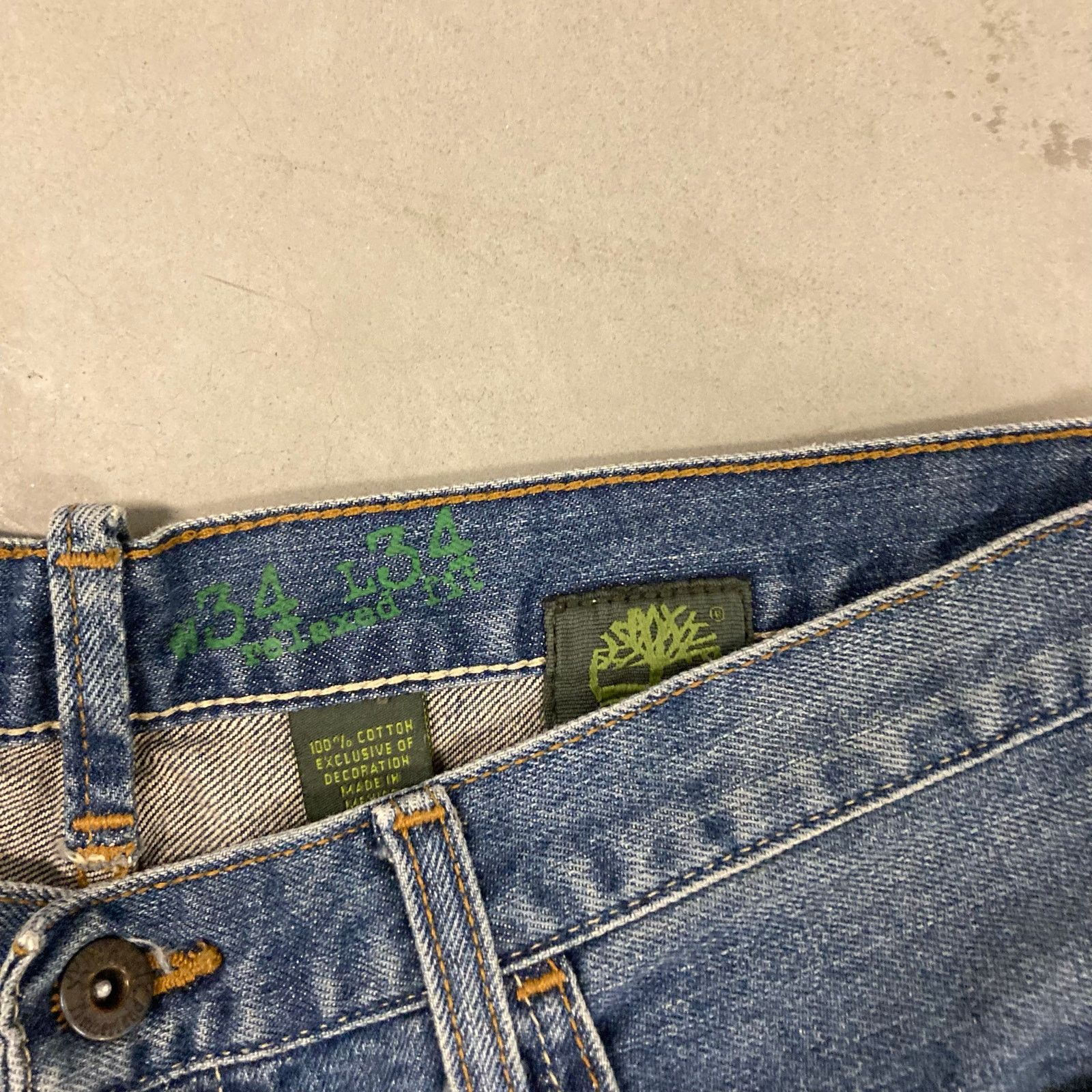 Timberland × Vintage Baggy Y2K timberland Jeans 34x34 Size US 34 / EU 50 - 5 Thumbnail