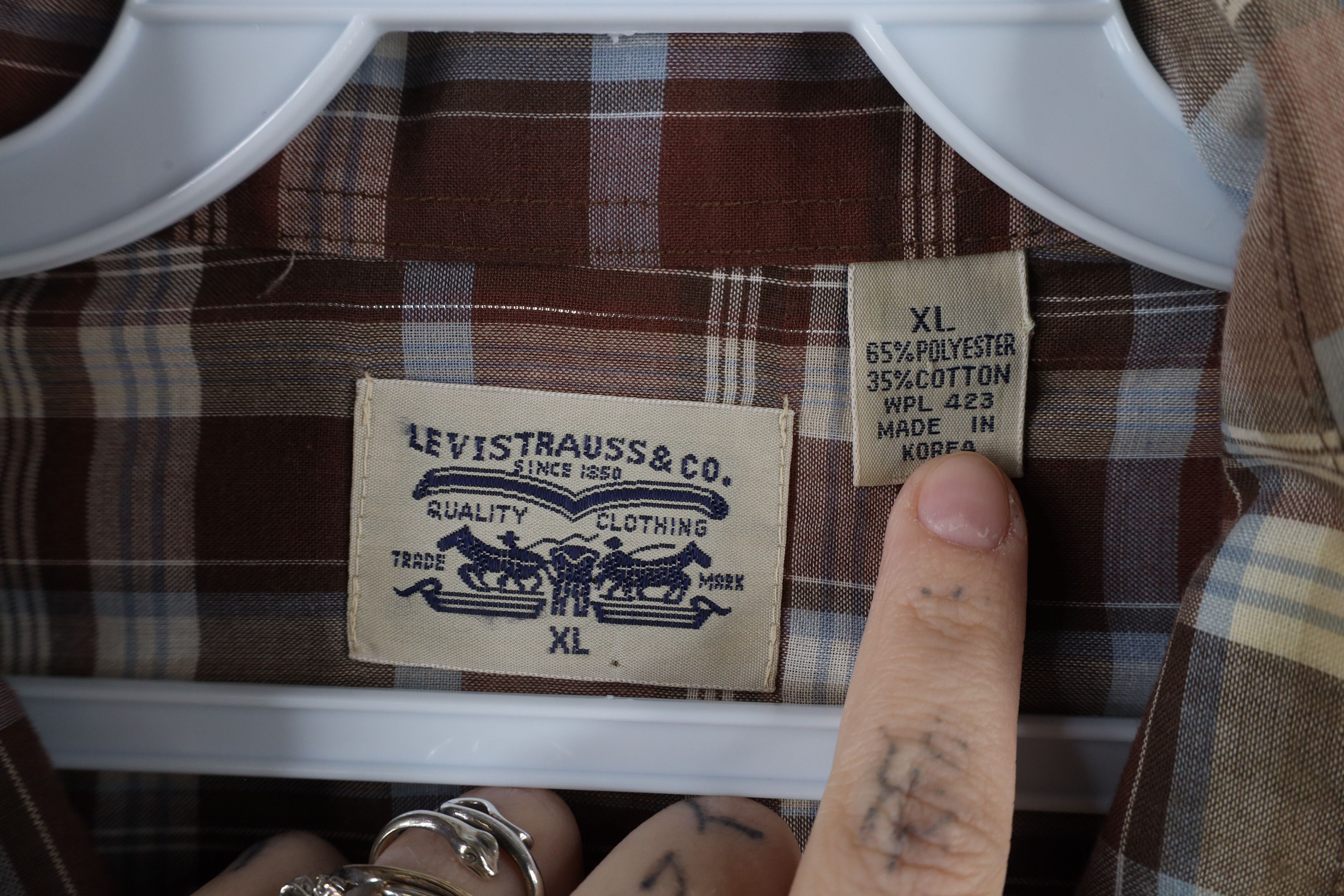 Levi's × Vintage Vintage 90s Levis Rodeo Snap Button Collared Shirt Plaid Size US XL / EU 56 / 4 - 7 Thumbnail