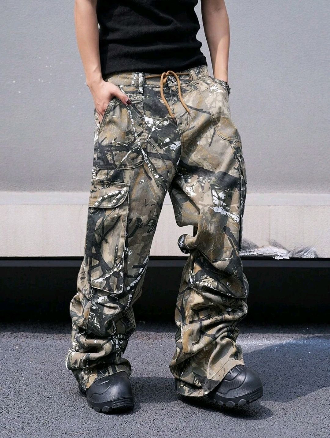 Japanese Brand × Jean Retro Camo Multi-Pocket Wide-Leg Cargo Jeans Size US 35 - 6 Thumbnail
