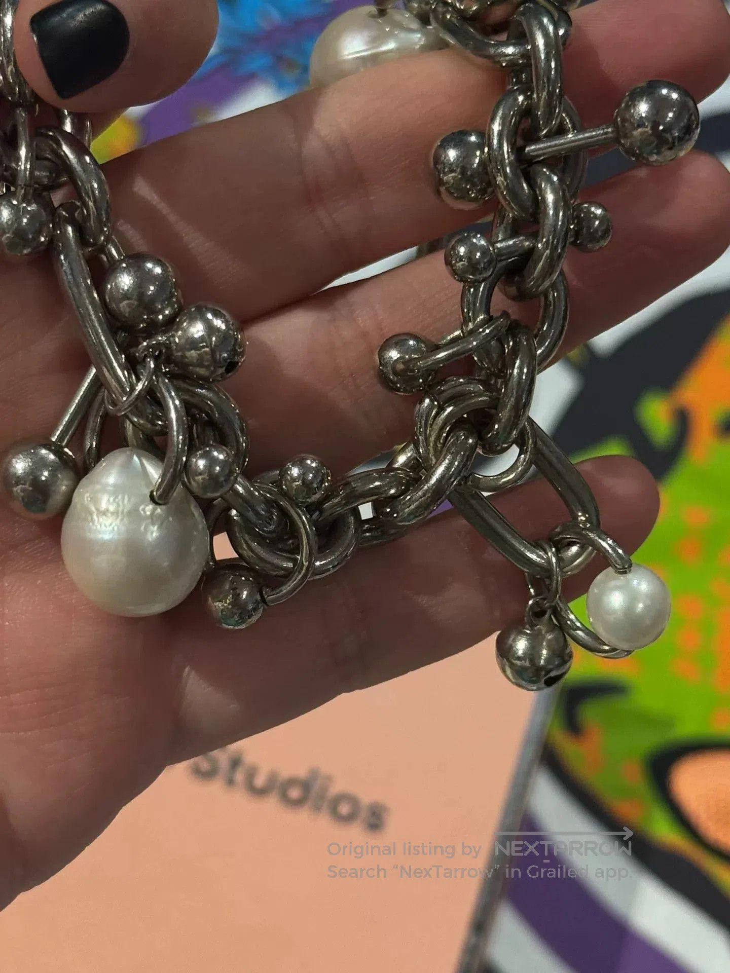 Acne Studios Acne Studios Baroque Pearl Bracelet. Size ONE SIZE - 2 Thumbnail