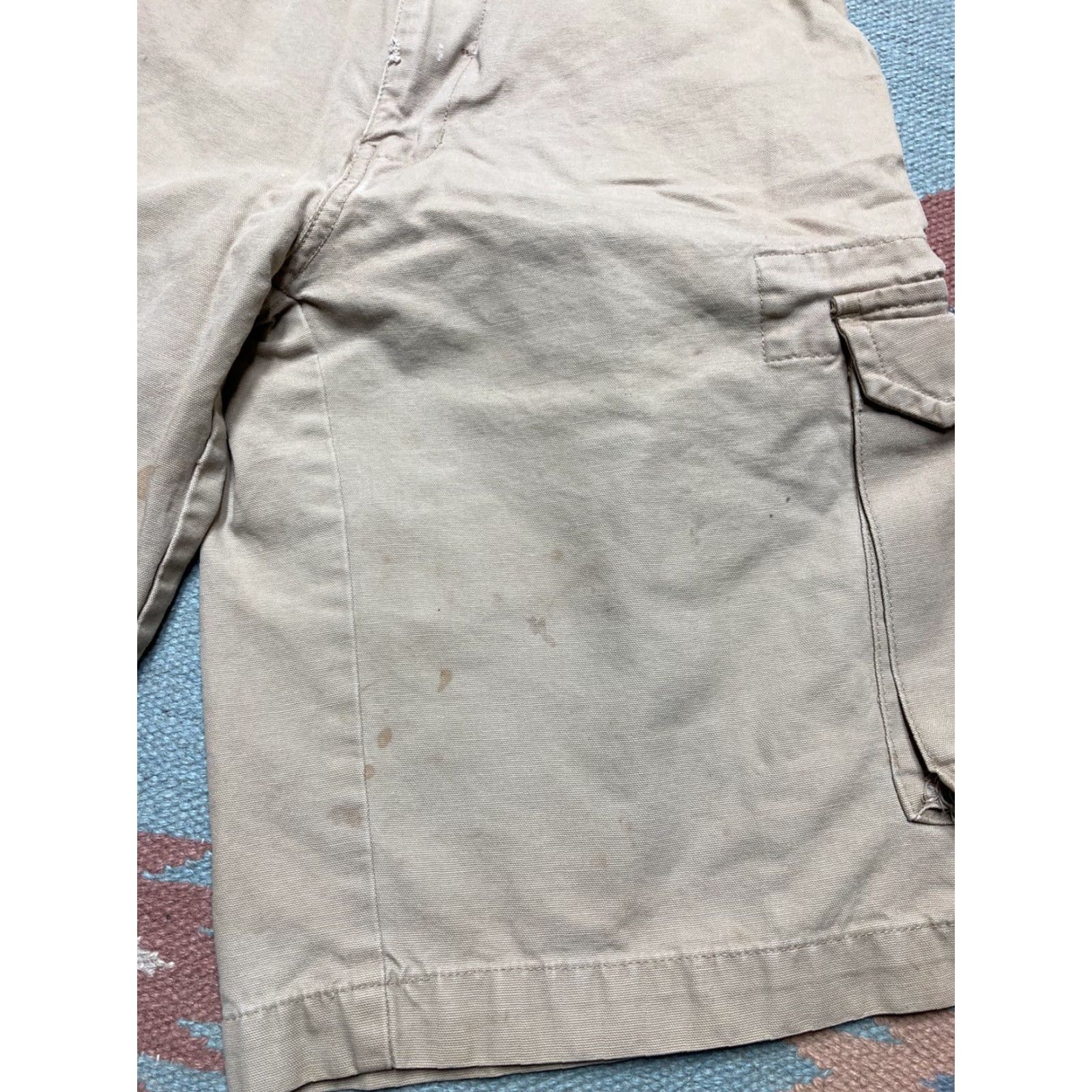 Vintage VINTAGE Utility Cargo Shorts Men 29 Beige Grunge Distressed Baggy Skater Y2K Cargo Shorts Mens Size US 29 - 3 Thumbnail