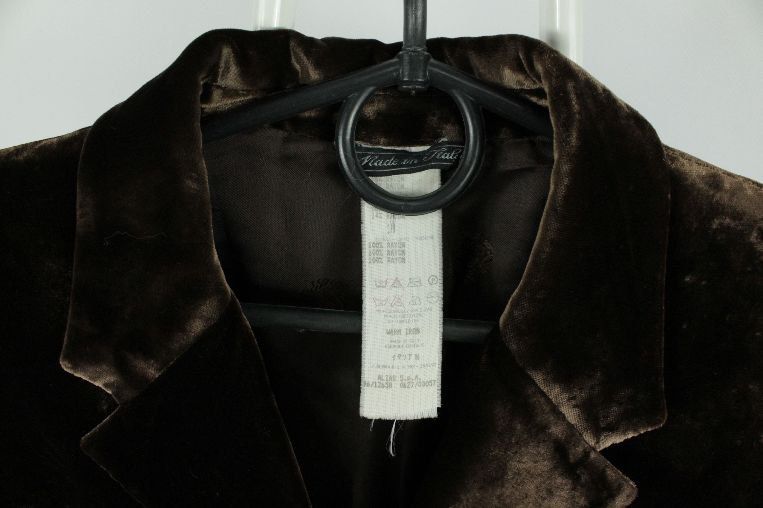 Versace RARE Gianni Versace COUTURE Brown Velvet Long Blazer Jacket Size S / US 4 / IT 40 - 5 Thumbnail