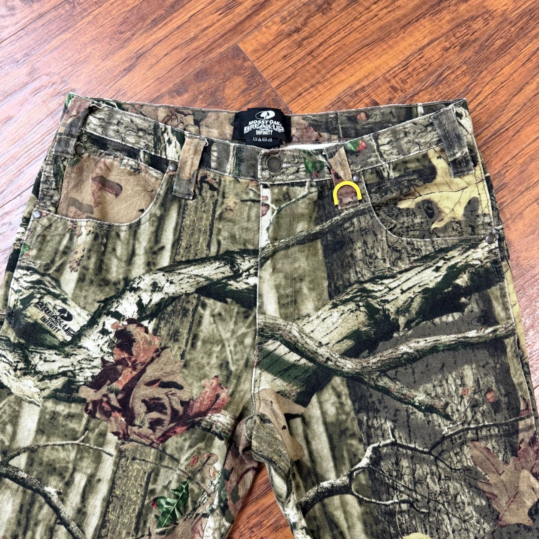 Vintage Mossy Oak Pants Mens 34 Green Camouflage Cotton Chino Straight Regular Size US 31 - 2 Thumbnail