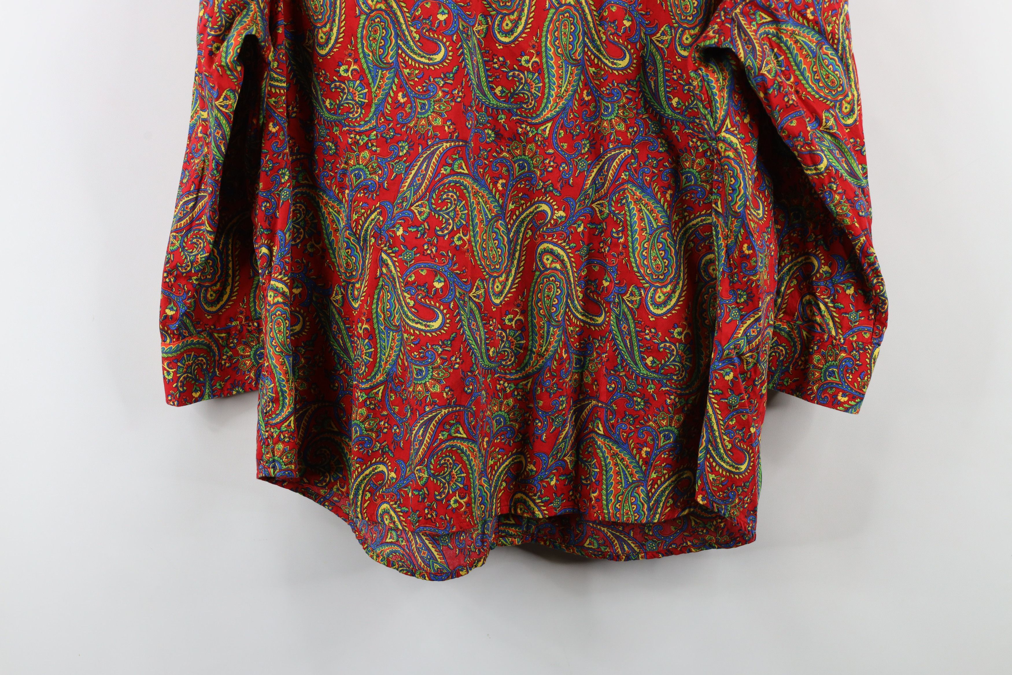 Ralph Lauren × Vintage Vintage 90s Ralph Lauren Paisley Collared Button Shirt Size XL / US 12-14 / IT 48-50 - 8 Thumbnail