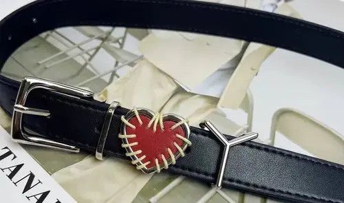 Other Kuroda x Kawa Retro black I LOVE YOU heart pu leather belt Size ONE SIZE - 4 Thumbnail