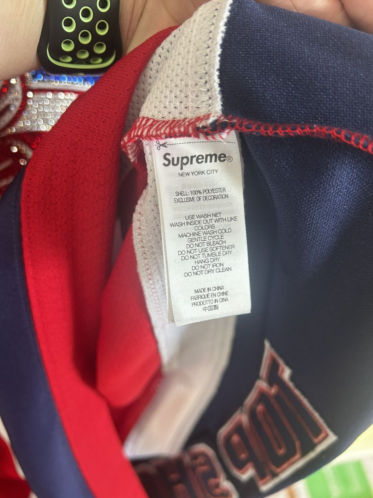 Supreme Supreme Rhinestone Hockey Jersey Red Size M Size US M / EU 48-50 / 2 - 3 Thumbnail