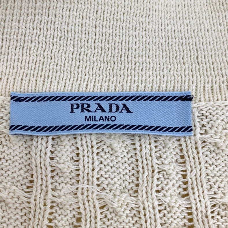 Prada Prada 22 beige knitted twisted cotton knitted cardigan jack Size XS / US 0-2 / IT 36-38 - 6 Thumbnail