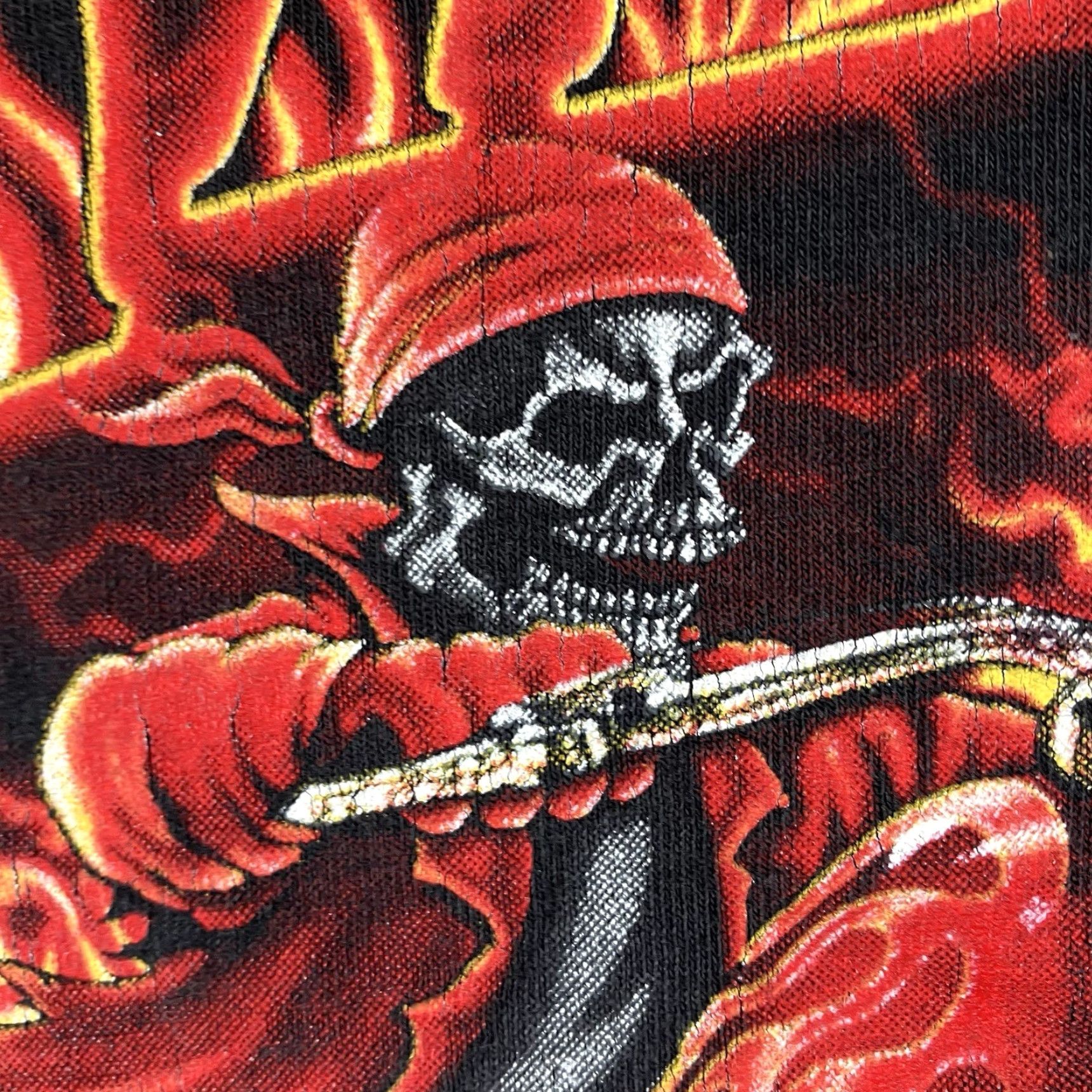 Delta VINTAGE Delta T-Shirt Skull Rider Graphic Black XL Unisex Crew Neck 100% Cotton Biker Retro Motorcycle 2000s Mens Womens Size US XL / EU 56 / 4 - 5 Thumbnail