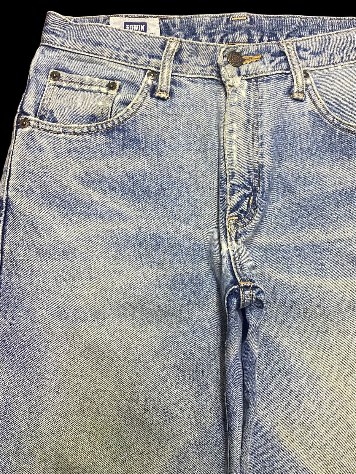 Junya Watanabe Vintage Edwin 403 Japan Faded Wash Distressed Denim Jeans Size US 30 / EU 46 - 7 Thumbnail