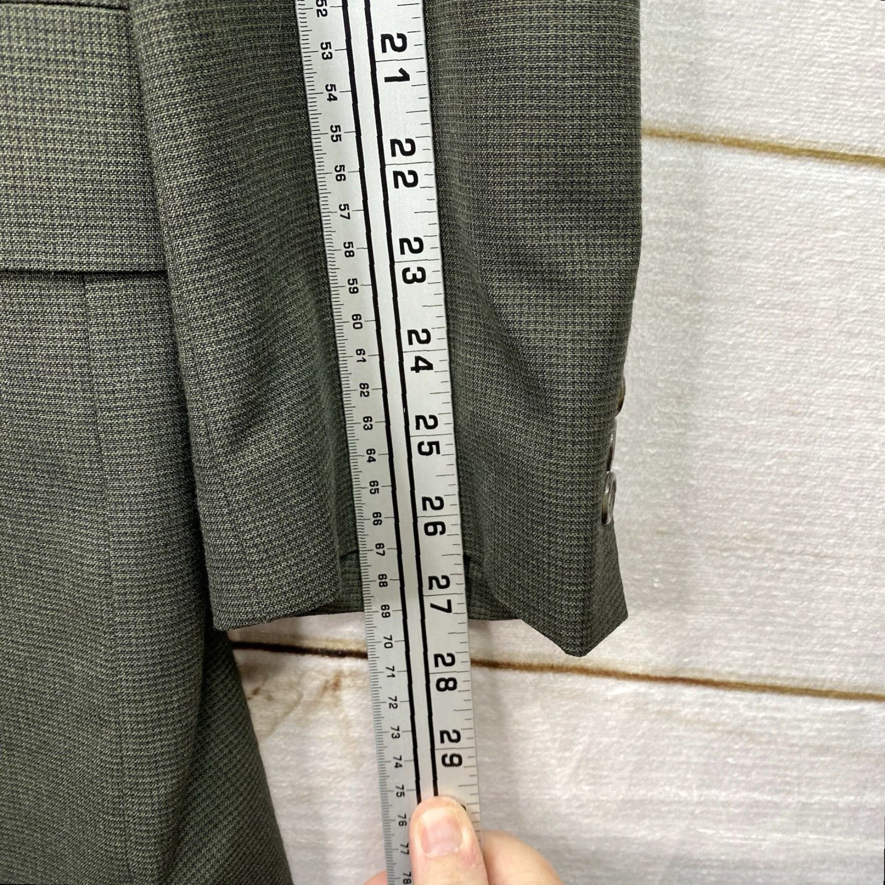 Jos. A. Bank Jos. A. Bank Sport Coat Mens 50XL Wool Green Tw eet Plaid Notch Lapel Two-Button Single-Breasted Long Coat Jacket Business Blazer Mens Size 50R - 7 Thumbnail
