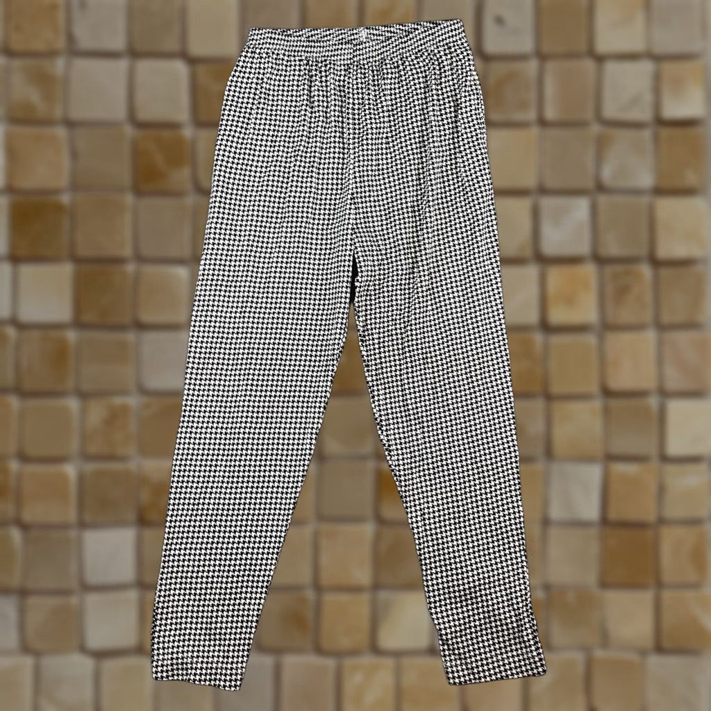 Vintage VINTAGE Houndtooth Print Tapered Women's Size 1X Stretch Waist Gym Sweat Pants Size 40" / US 18 - 1 Thumbnail